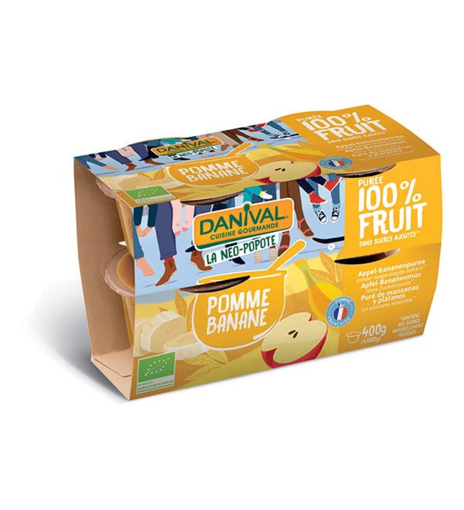 Danival - Organic Apple Banana Puree 4 x 100g - unit - Buy Online on GoSupps.com