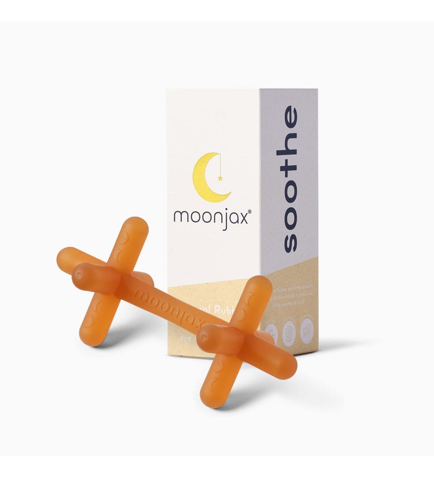 Moonjax Natural Rubber Baby Teething Toy - CPSIA Certified for Infants, Toddlers, Newborns - Buy Online on GoSupps.com
