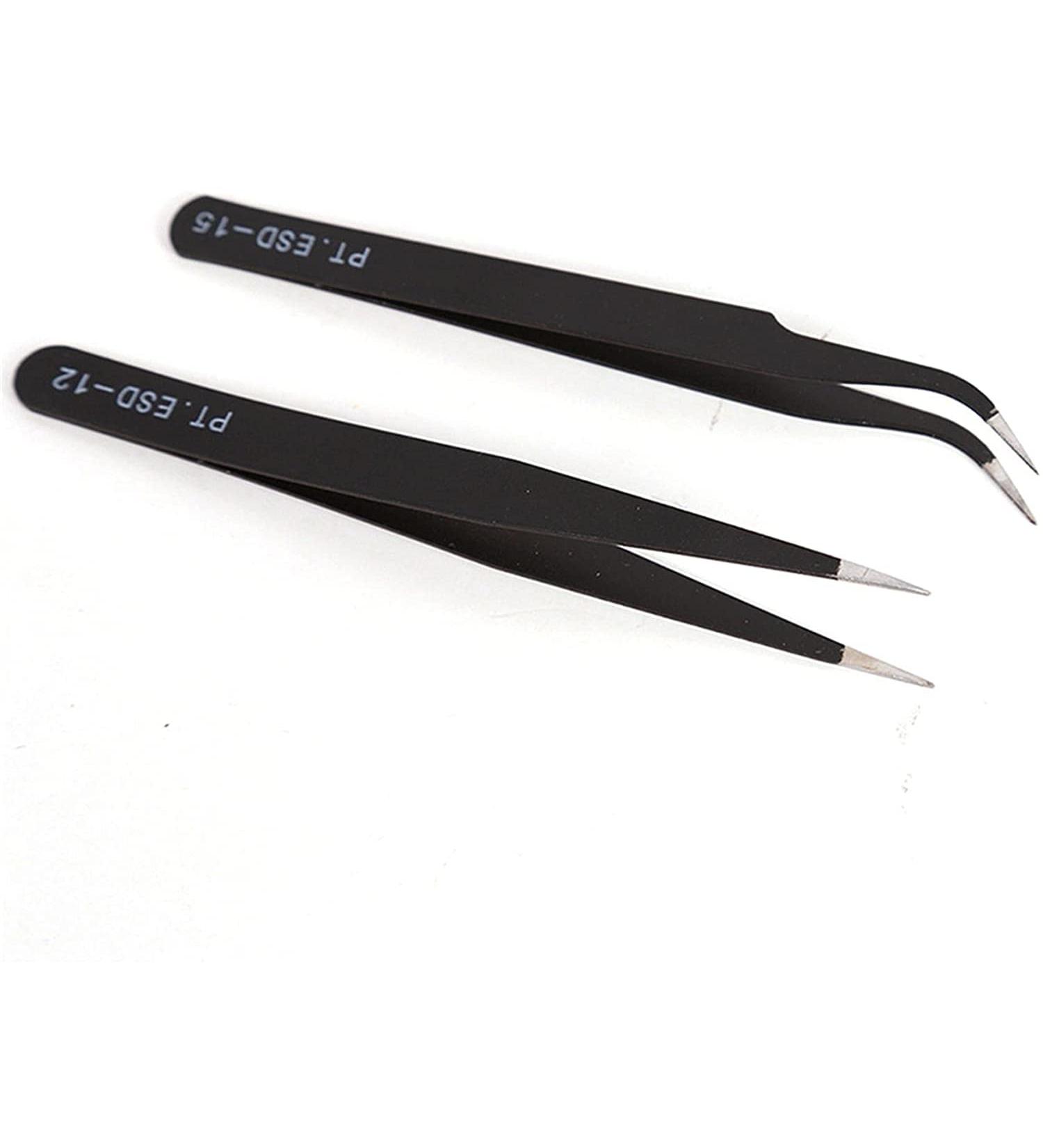2-Pack Hand-Calibrated Eyelash Extension Tweezers for Ultimate Durability - Buy Online on GoSupps.com