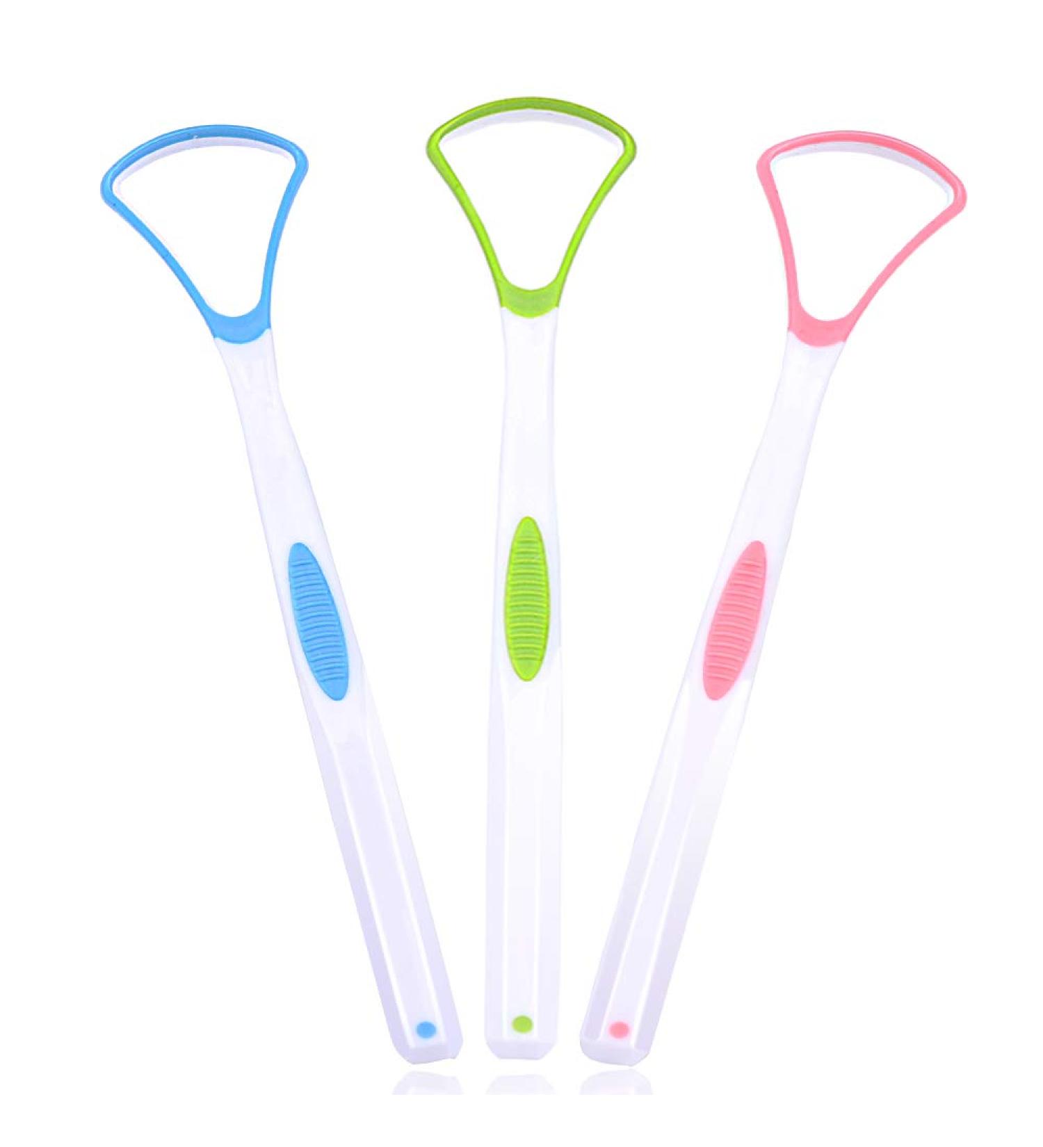 3PCS Soft Silicon Tongue Scraper Set for Effective Bad Breath Cure - Buy Online on GoSupps.com