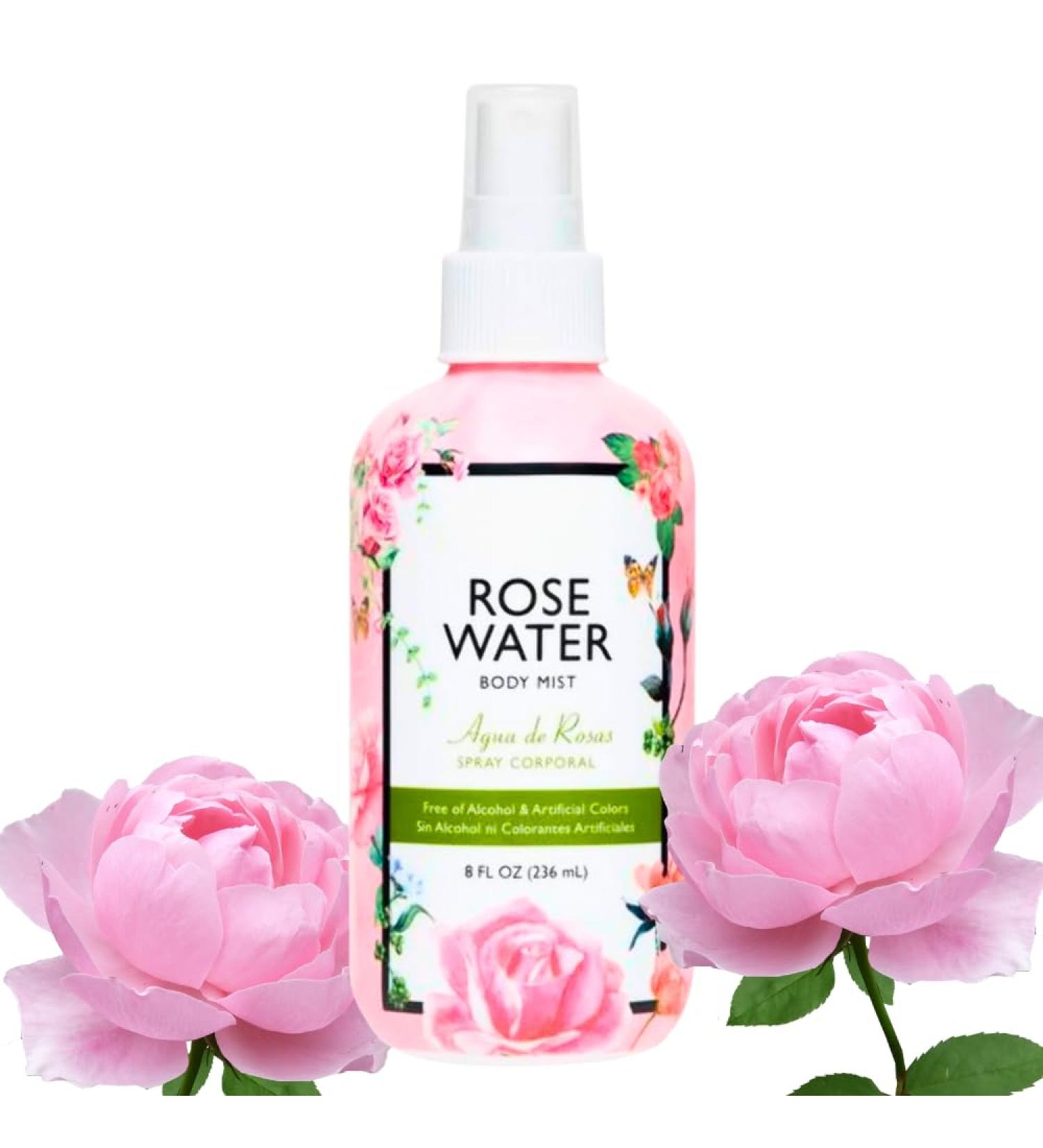 Hydrating Rose Water Mist Spray 8 fl oz Refreshing Facial and Body Toner for Skin and Hair Compatible with All Skin Types Soothing Alcohol-Free pH-Balancing Floral Mist - Buy Online on GoSupps.com