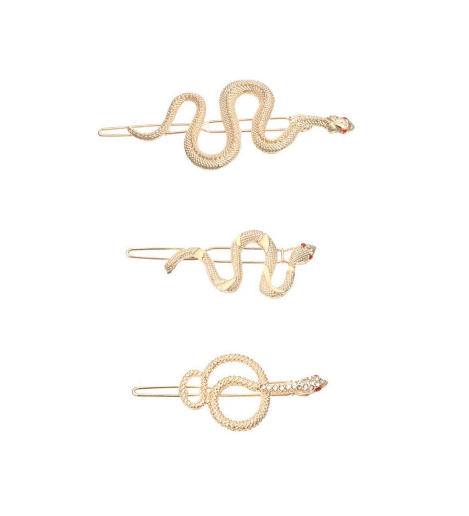 Beaupretty Vintage Snake Hair Clips - 3 Pcs Decorative Metal Barrettes for Women | Stylish Hair Accessories - Buy Online on GoSupps.com