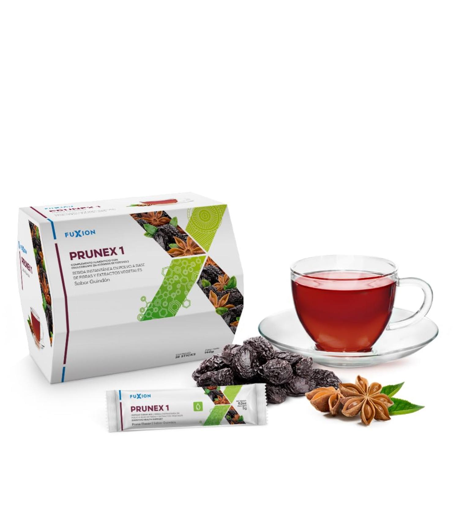  QUforU Quality for You Prunex 1 Tea Powder Plum Flavour for Colon Cleansing and Detoxification for Optimal Intestinal Transit (Pack 28 140g) - Buy Online on GoSupps.com
