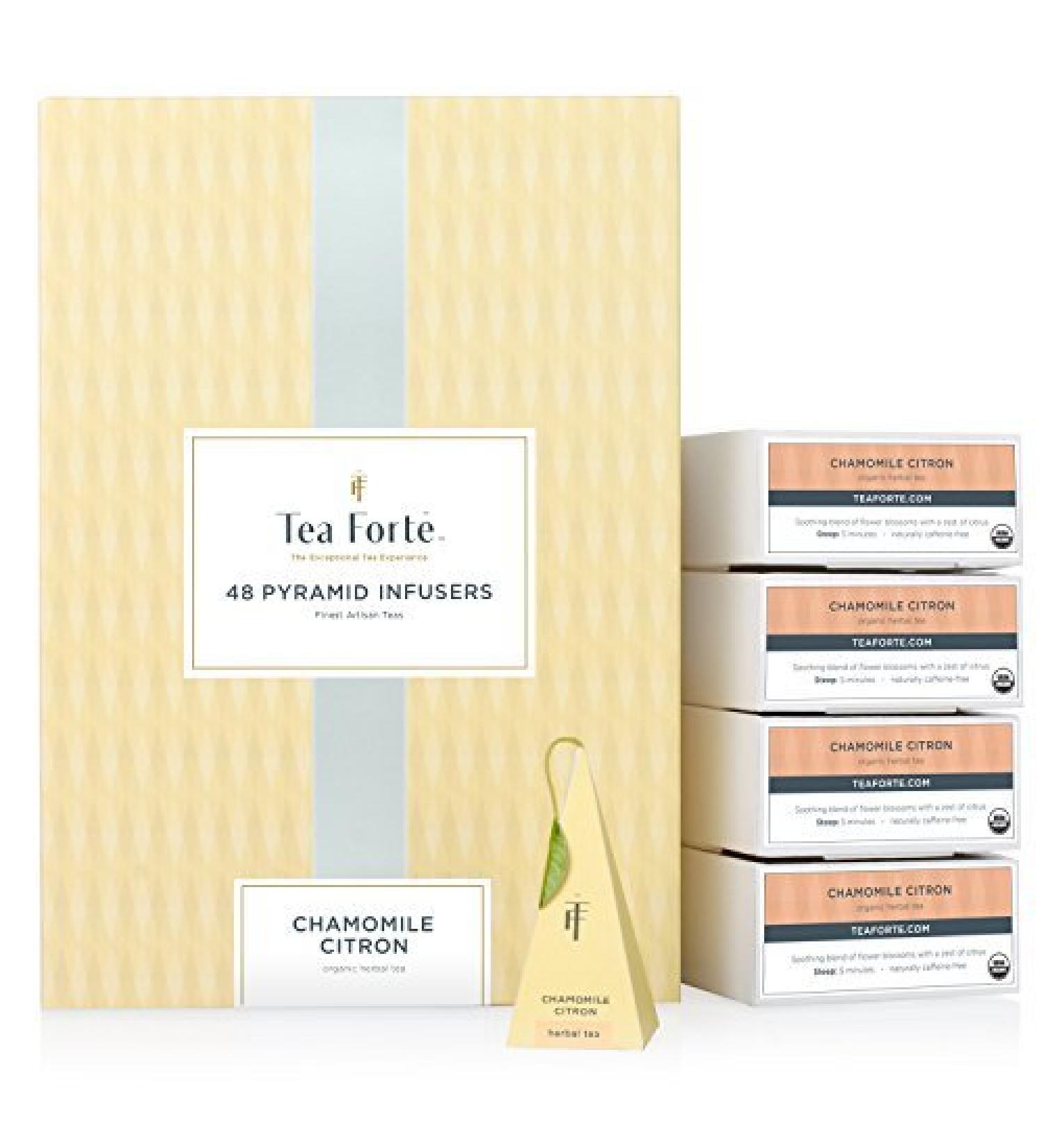 Tea Fort BULK PACK Chamomile Citron Herbal Tea 48 Handcrafted Pyramid Tea Infusers by Tea Forte - Buy Online on GoSupps.com