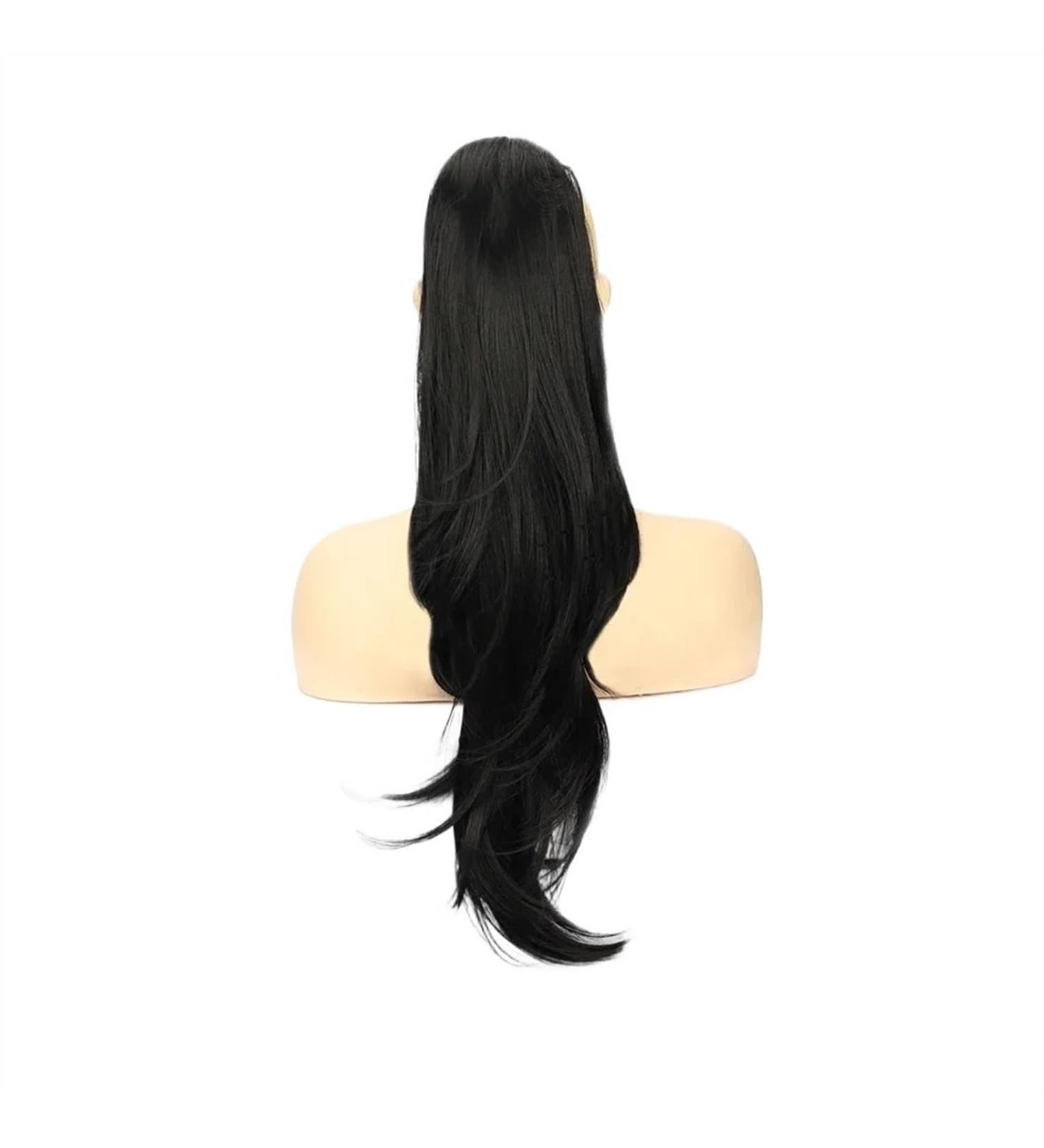 Ponytail Extension 26 Inch Long Natural Wavy Drawstring Straight Hair Fake Tail Synthetic Hairpiece for Women Daily Use party Ponytail Extensions Ponytail Hair Extension(Black) 26inch Black - Buy Online on GoSupps.com