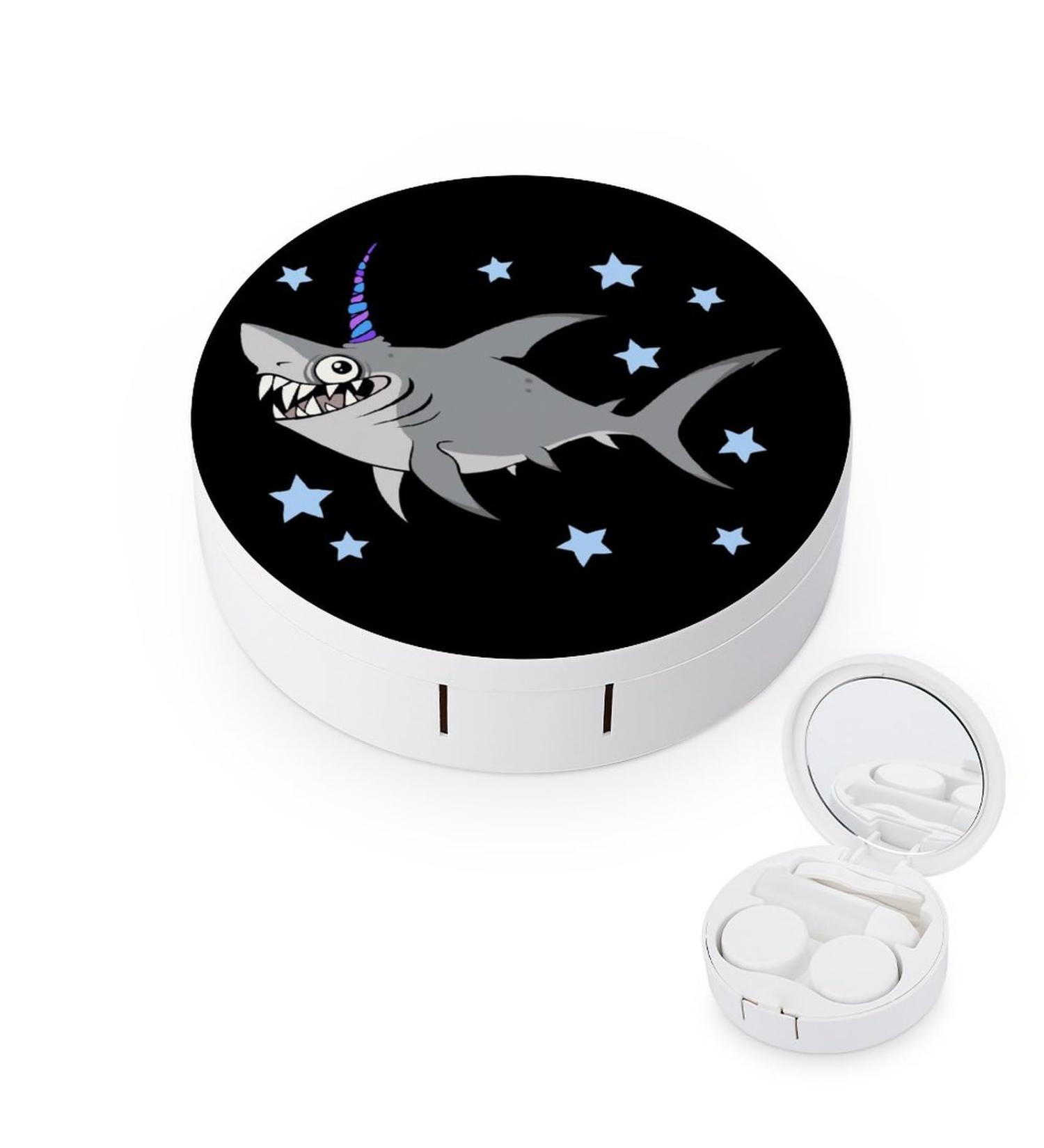 Funny Shark Star Contact Lens Case | Portable Travel Box with Mirror - Ideal for International Shipping - Buy Online on GoSupps.com