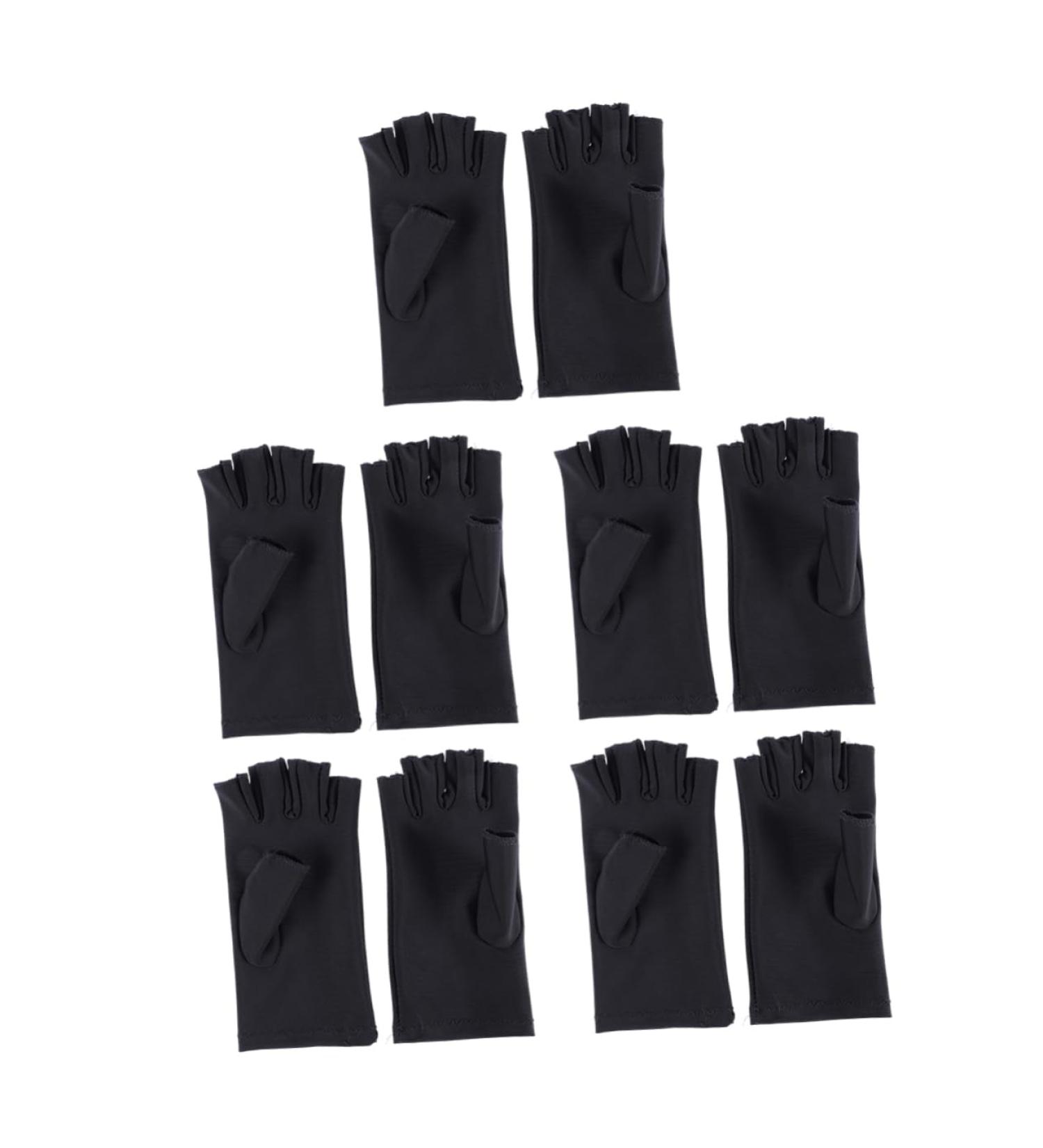DOITOOL 5 Pair Spandex Gloves Uv Lamp Gloves Beauty Gloves Uv Protection Gloves Radiation Protection Gloves Black Gloves Half-finger Gloves Anti Uv Glove Fingerless Apparel Miss - Buy Online on GoSupps.com