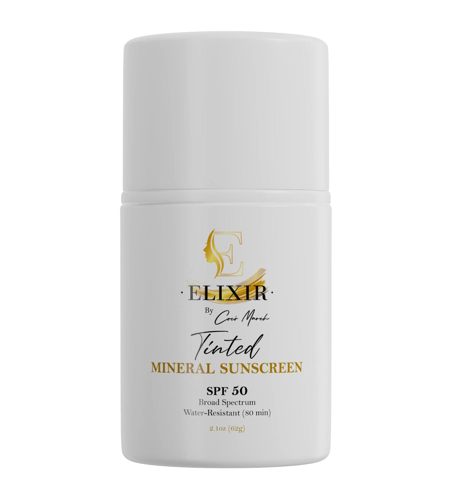 Elixir by Coco March Broad Spectrum Mineral Tinted Sunscreen SPF 50 Water-Resistant-80 min Hydrates and Enhances Skin Adults and Children- 2.1 oz 59 g - Buy Online on GoSupps.com