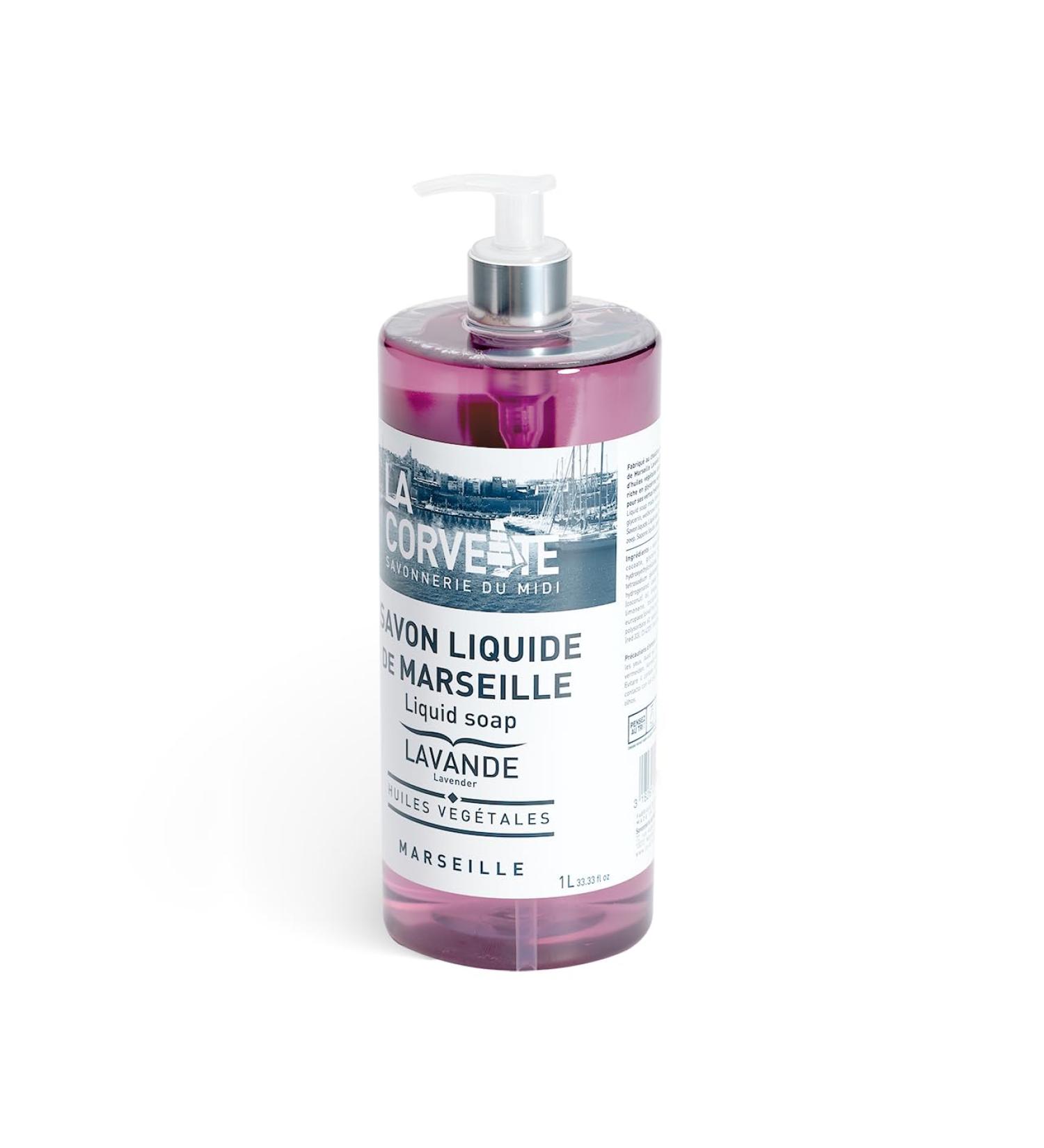 La Corvette Liquid Marseille Soap LAVENDER 1L - Authentic French Soap for Luxurious Skin Care | International Shipping Available - Buy Online on GoSupps.com