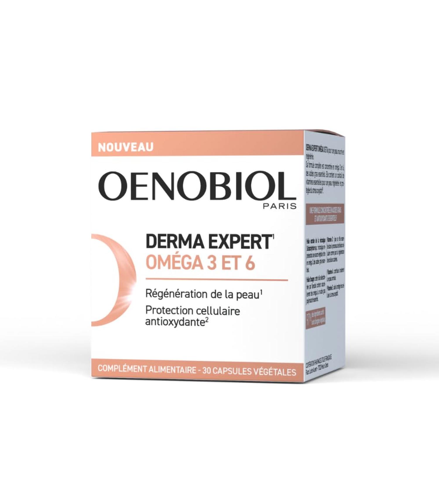 Oenobiol Derma Expert - Omega 3 and 6 - Skin Regeneration - Food Supplement - 30 Vegetable Capsules - Buy Online on GoSupps.com