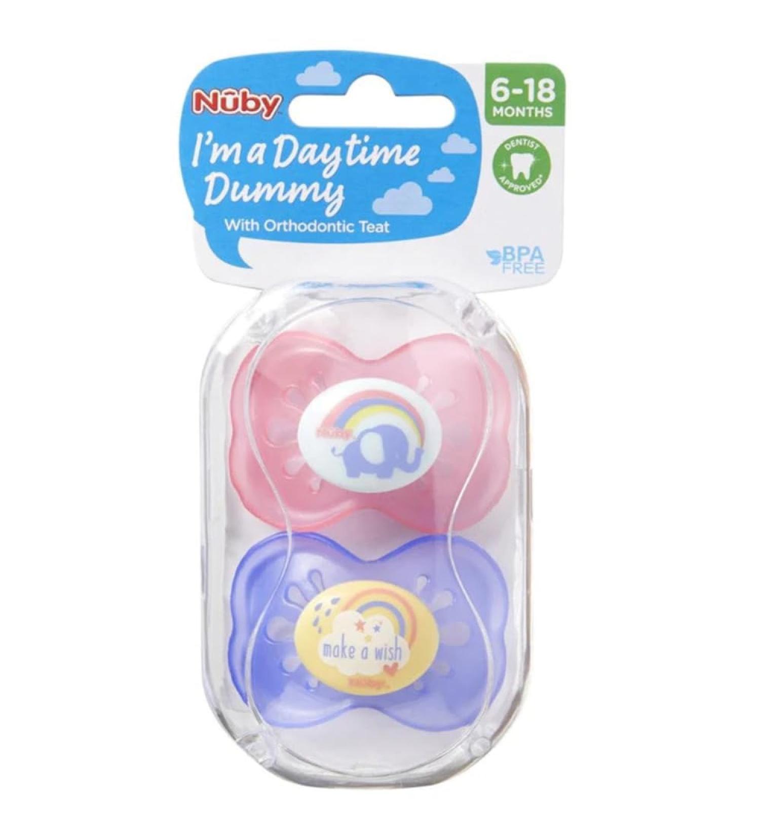 Nuby Day Dummies Orthodontic Teat 6-18 m 2 Pack