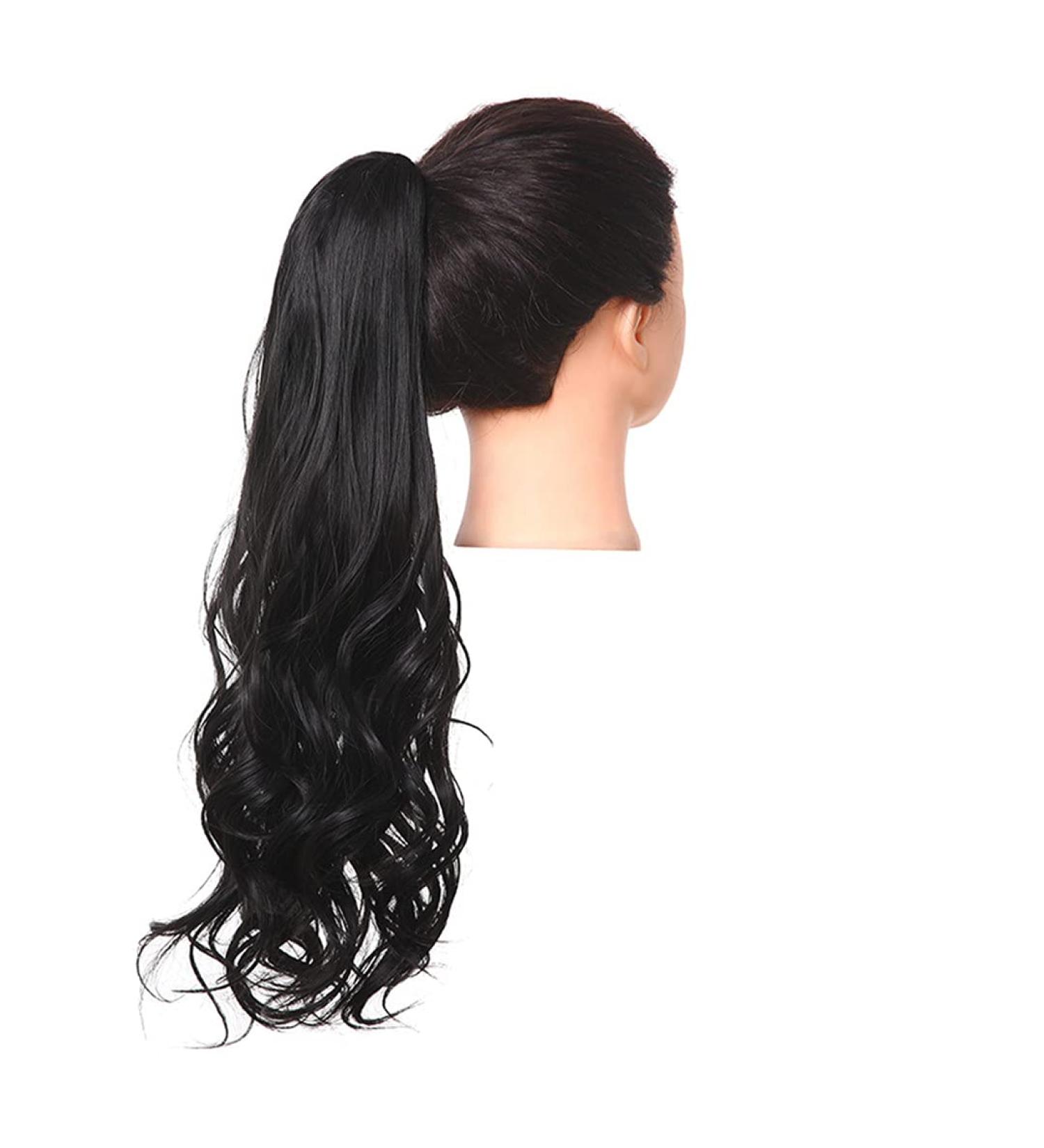 Shadow Curly Hair Ponytail Extensions - 26 Afro Wavy Clip-In Synthetic Hairpiece in Blonde & Pink - Buy Online on GoSupps.com
