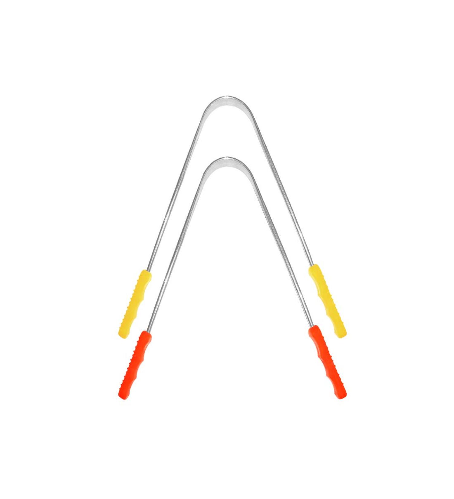 Premium Steel Tongue Cleaners for Adults - Pack of 2 | Improve Oral Hygiene - Buy Online on GoSupps.com