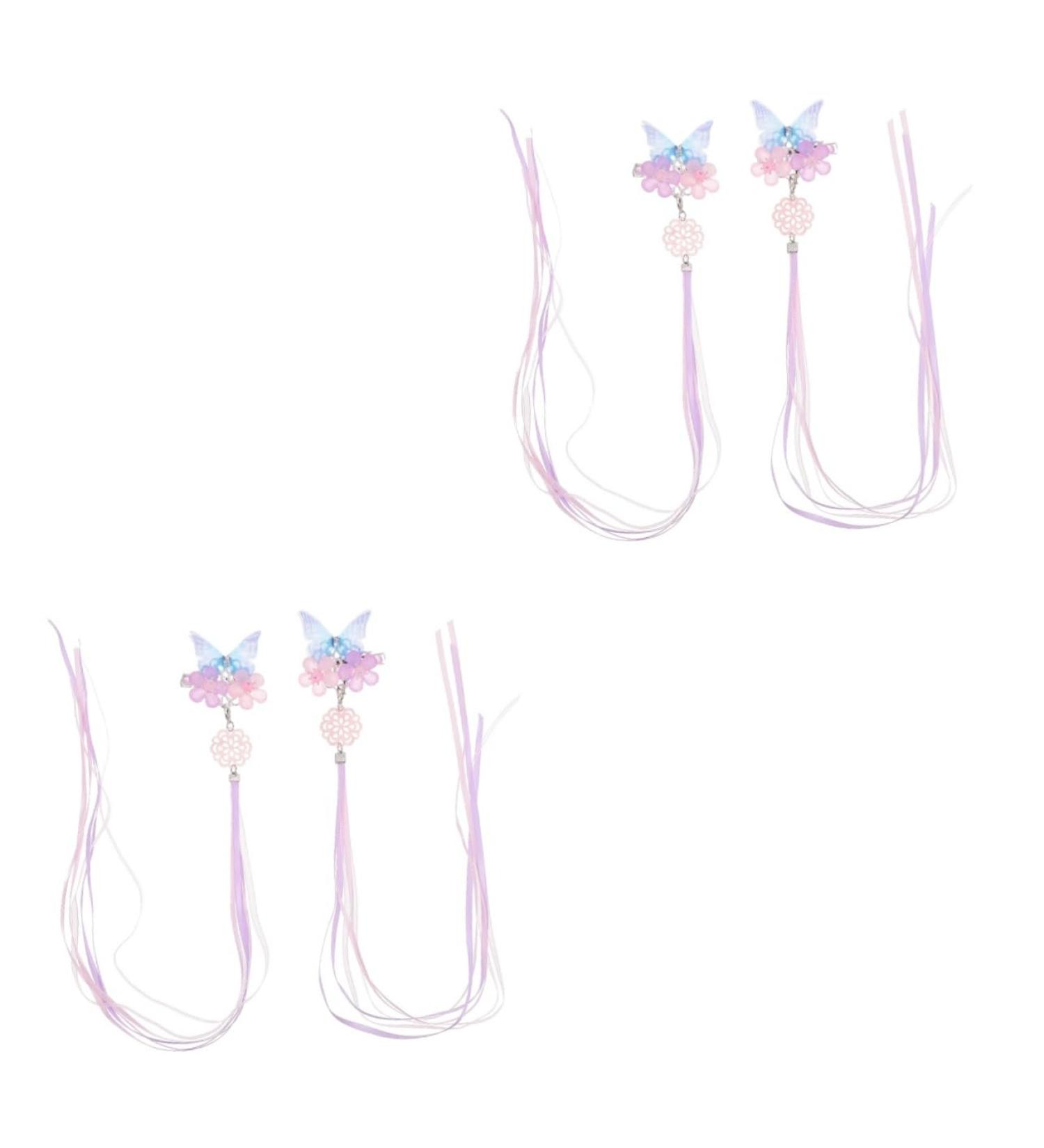 minkissy 2 Pairs Hanfu Headwear Kanzashi Hair Clip Japanese Style Hair Clasp Flower Hair Clips for Women Qipao Hair Accessories Kids Decor Purple Child Metal Acrylic Chinese Style Side Clip - Buy Online on GoSupps.com