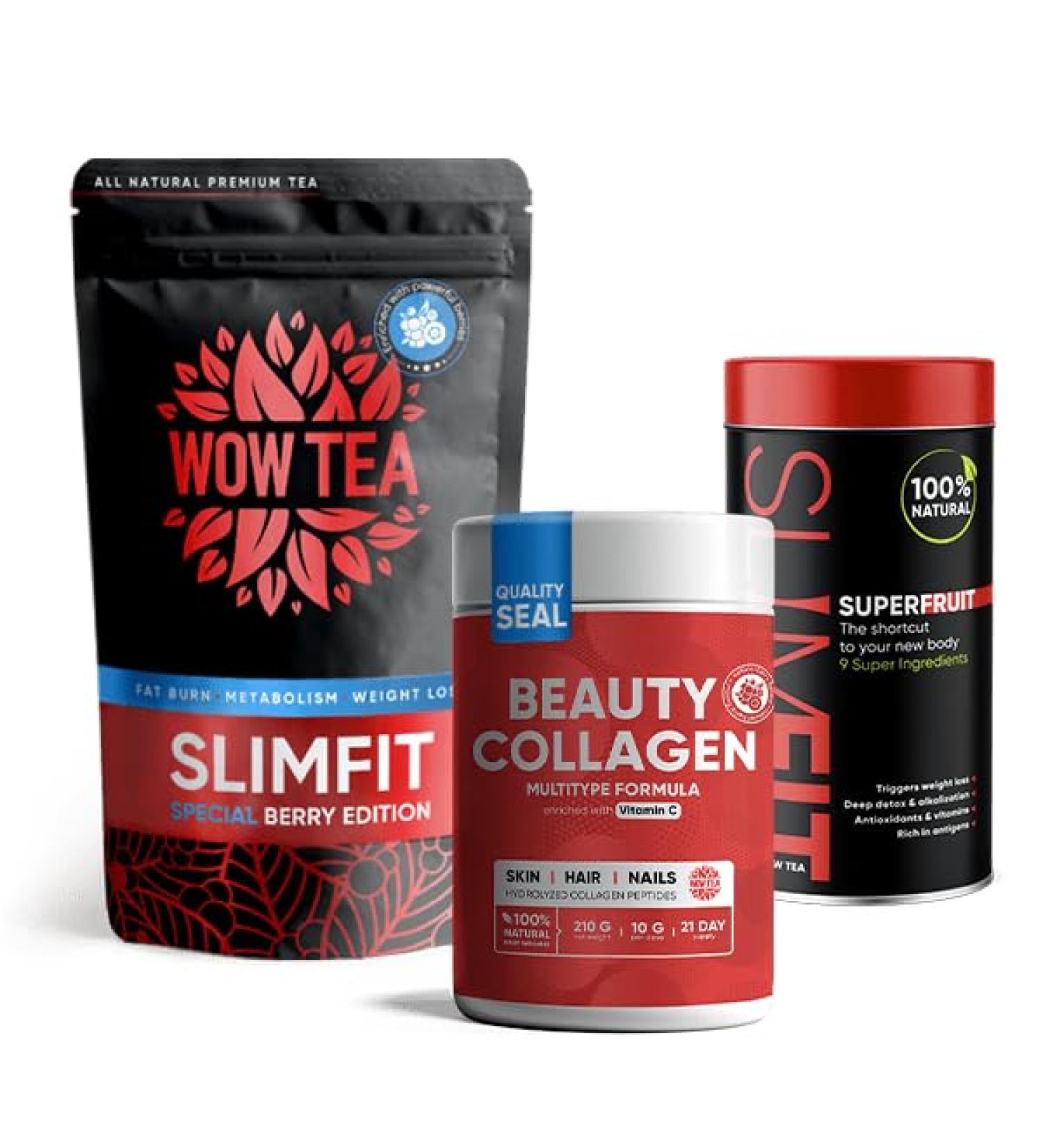WOW TEA: Berry Slimfit Tea + Collagen + Fruit - Buy Online on GoSupps.com