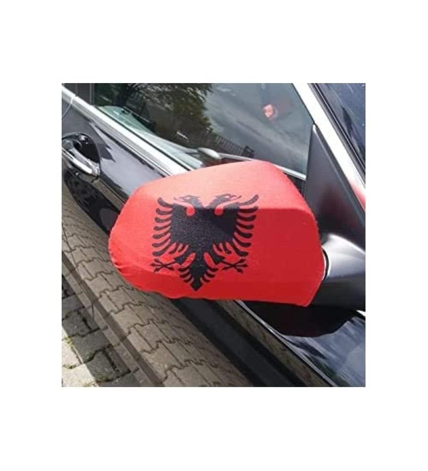 EXTERIOR MIRROR FLAG ALBANIA 2 pieces - ALBANIAN car mirror flag - Mirror Car cover special car AZ FLAG