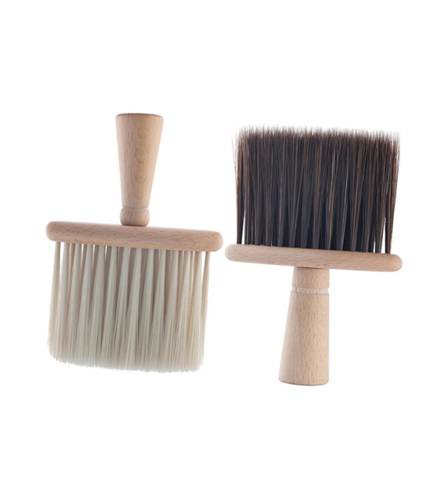 Minkissy 1pc Brown Barber Brush - Hair Salon Shaving Brush for Hair Cleaning & Styling | International Shipping Available - Buy Online on GoSupps.com