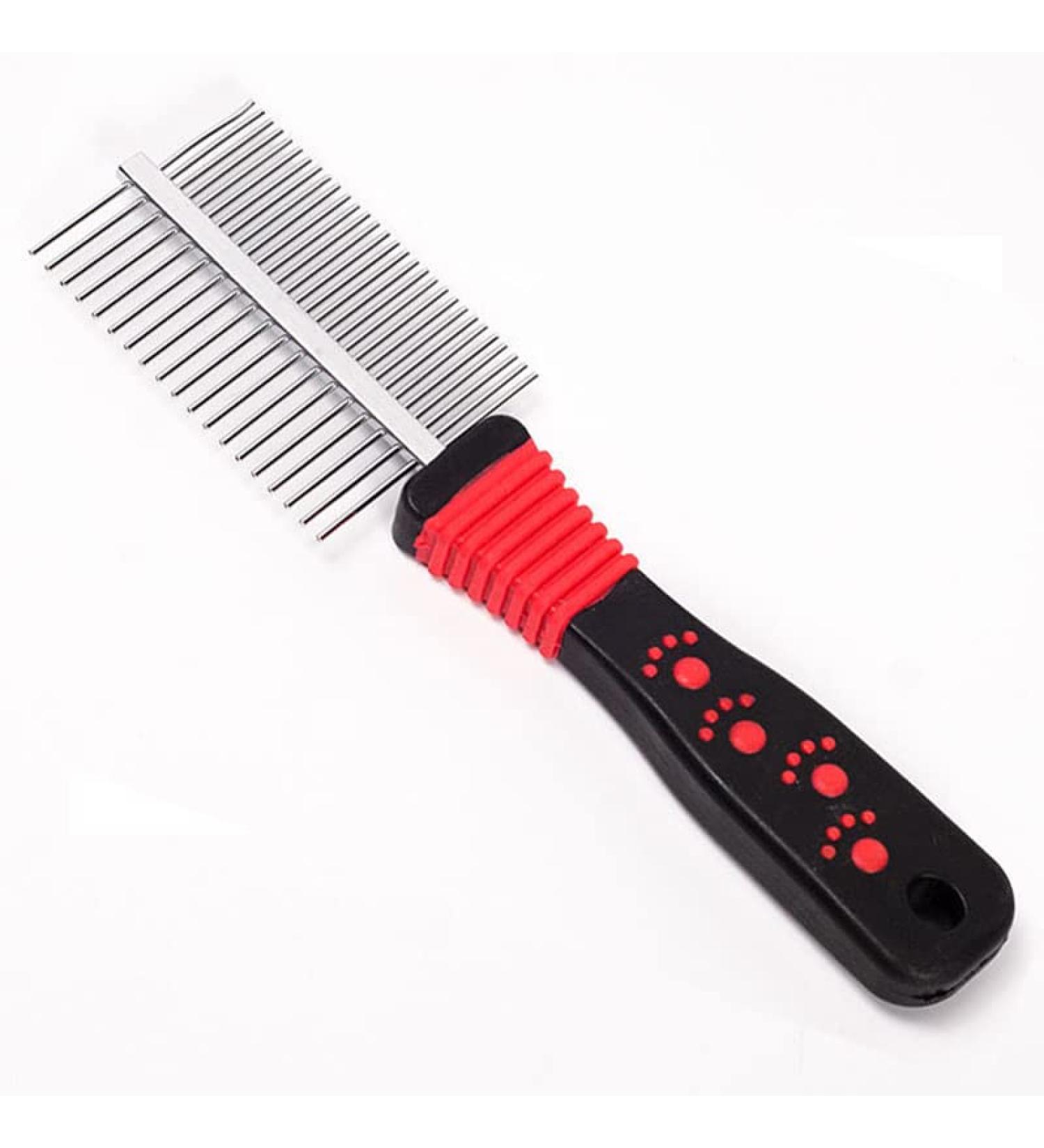 Dog Cat Comb Dog Grooming Comb Pet Cat Dog Grooming Brush Comb Trimmer Tool Double Sided Fur Rake Tool Pet Comb Stainless Steel Round Wide Dense Teeth Metal Pet Combs - Buy Online on GoSupps.com