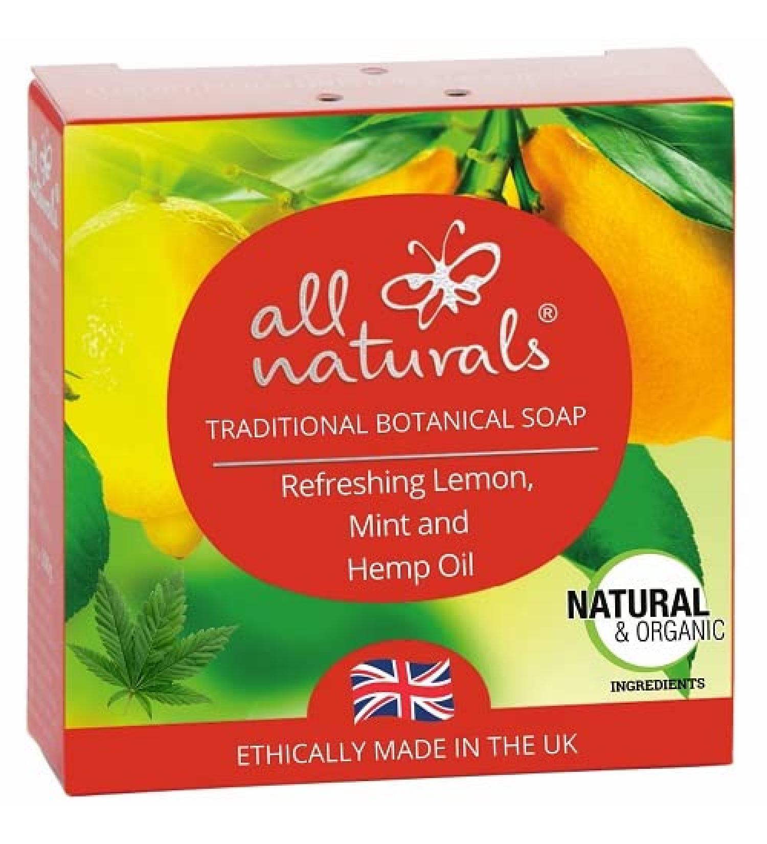 All Naturals Soap Bar for Men | 100% Natural Organic with Aloe Vera Virgin Coconut Oil Fresh Aroma 100g (Mint & Lemon)