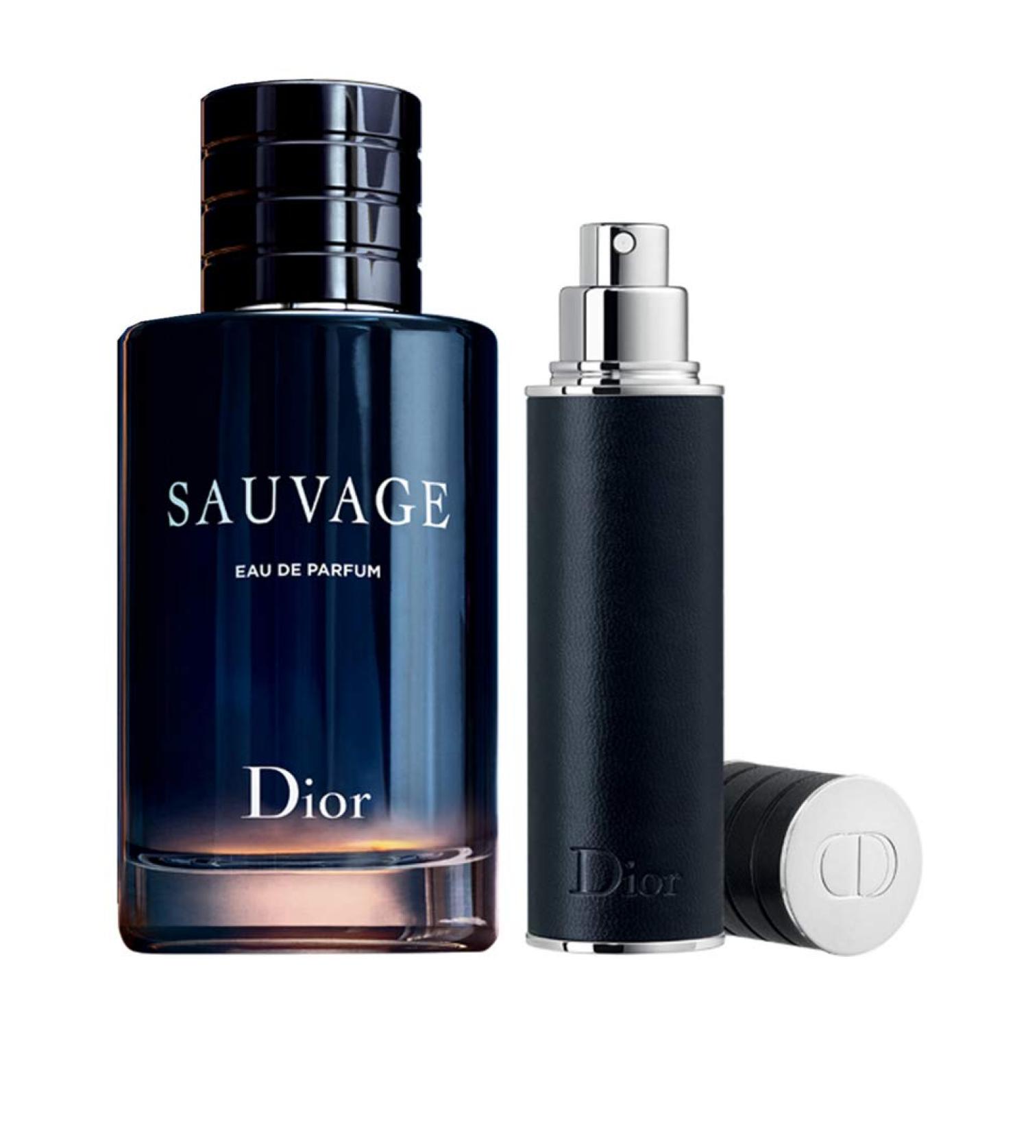 Dior Christian Sauvage For Men 2 Piece Set (3.4 Oz Eau De Parfum Spray / 0.34 Oz Eau De Parfum Spray /10 Ml Mini) Floral 1 Count (Pack of 1)
