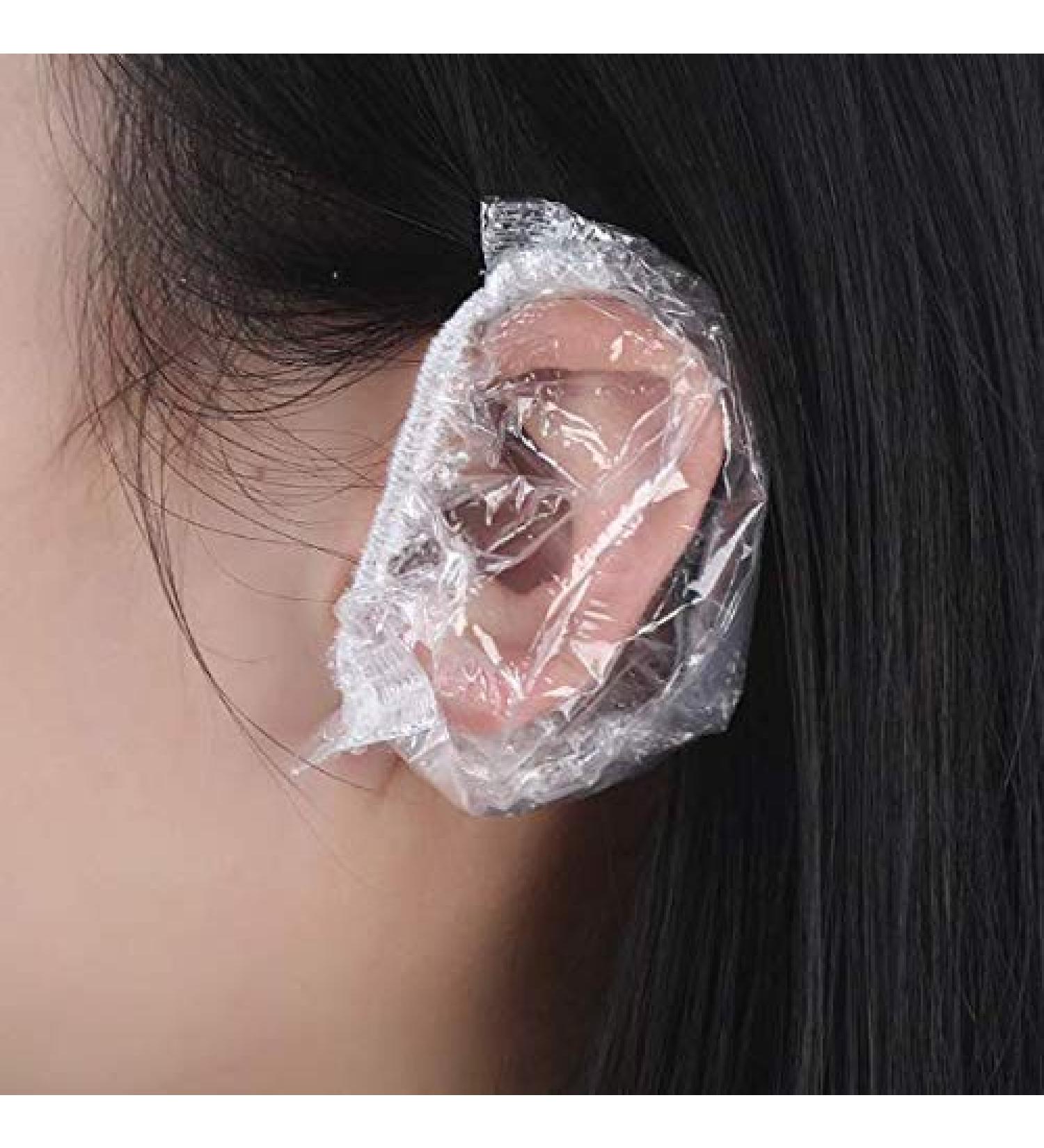 100PCS Disposable Ear Protector Caps for Shower, Bathing, Hair Dye - Clear Elastic Covers for Spa, Salon & Home Use - Buy Online on GoSupps.com