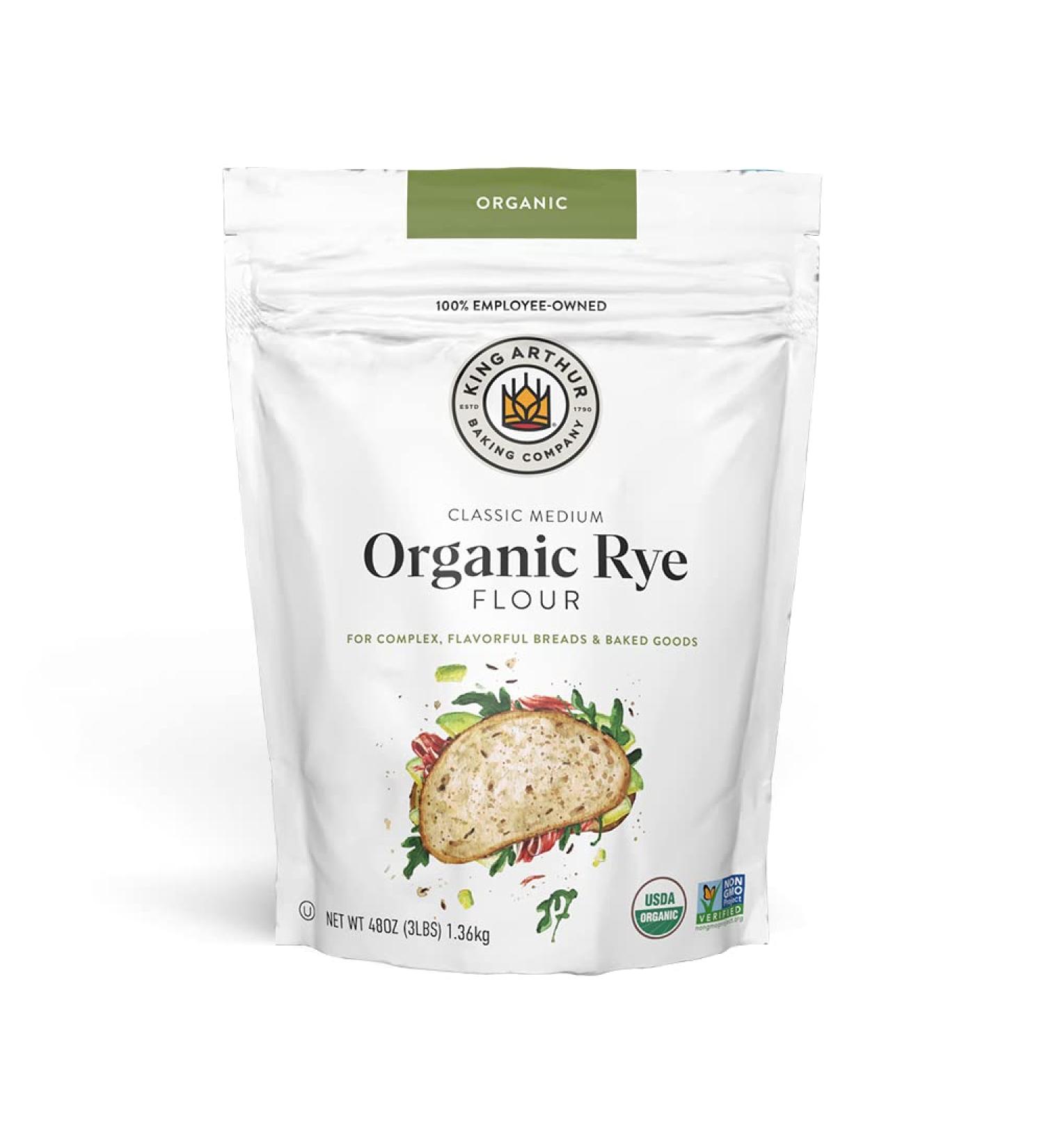 King Arthur Organic Medium Rye Flour - 3 lbs | Premium Baking Ingredient - Buy Online on GoSupps.com
