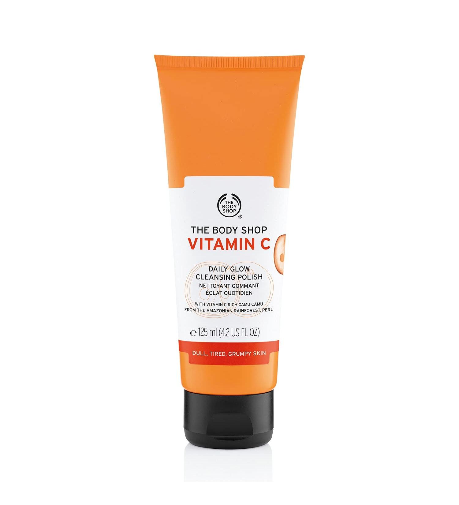 The Body Shop Vitamin C Daily Glow Cleansing Polish 4.2oz - Radiant Skin Booster - Buy Online on GoSupps.com