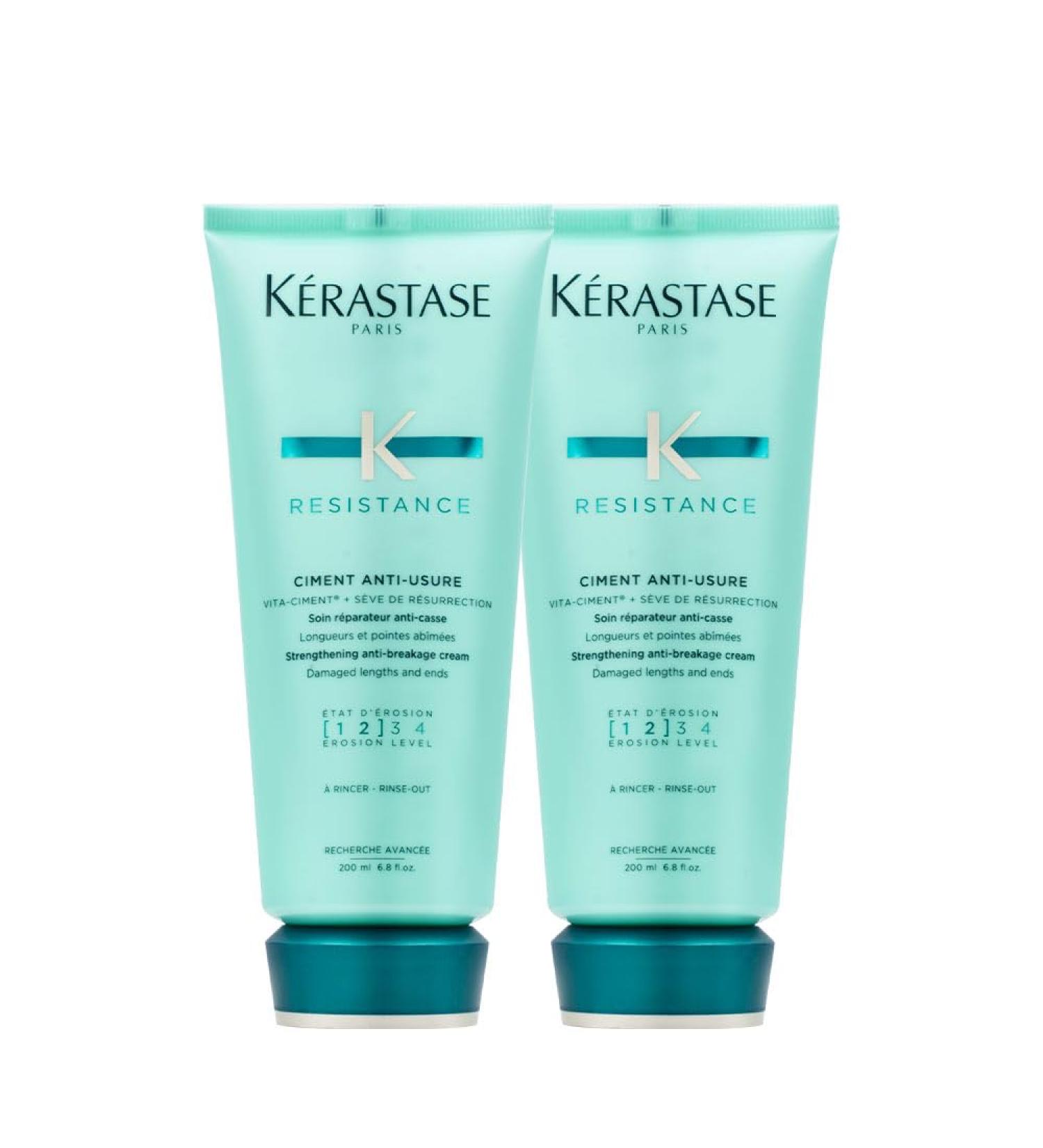 KERASTASE RESISTANCE CIMENT ANTI-USURE CONDITIONER FOR ALL DAMAGED HAIR TYPES 200 ML DUO PACK 200 ml (2Pack)