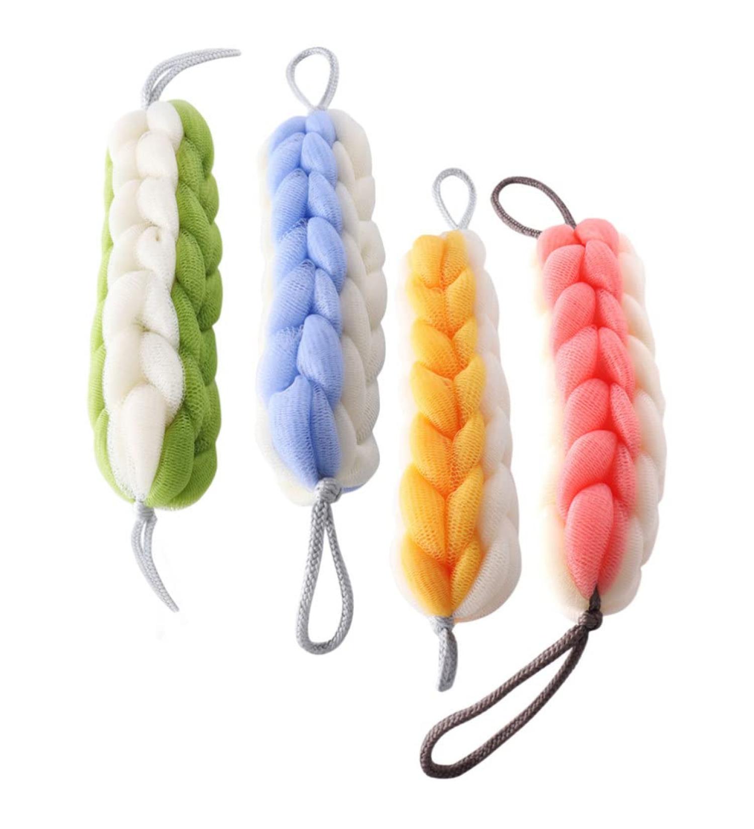 Beavorty 4Pcs Twist Shower Bars - Premium Loofah Sponge & Back Scrubber for Men & Women | Mesh Pouf Body Wash & Bath Belt | European Version - Buy Online on GoSupps.com