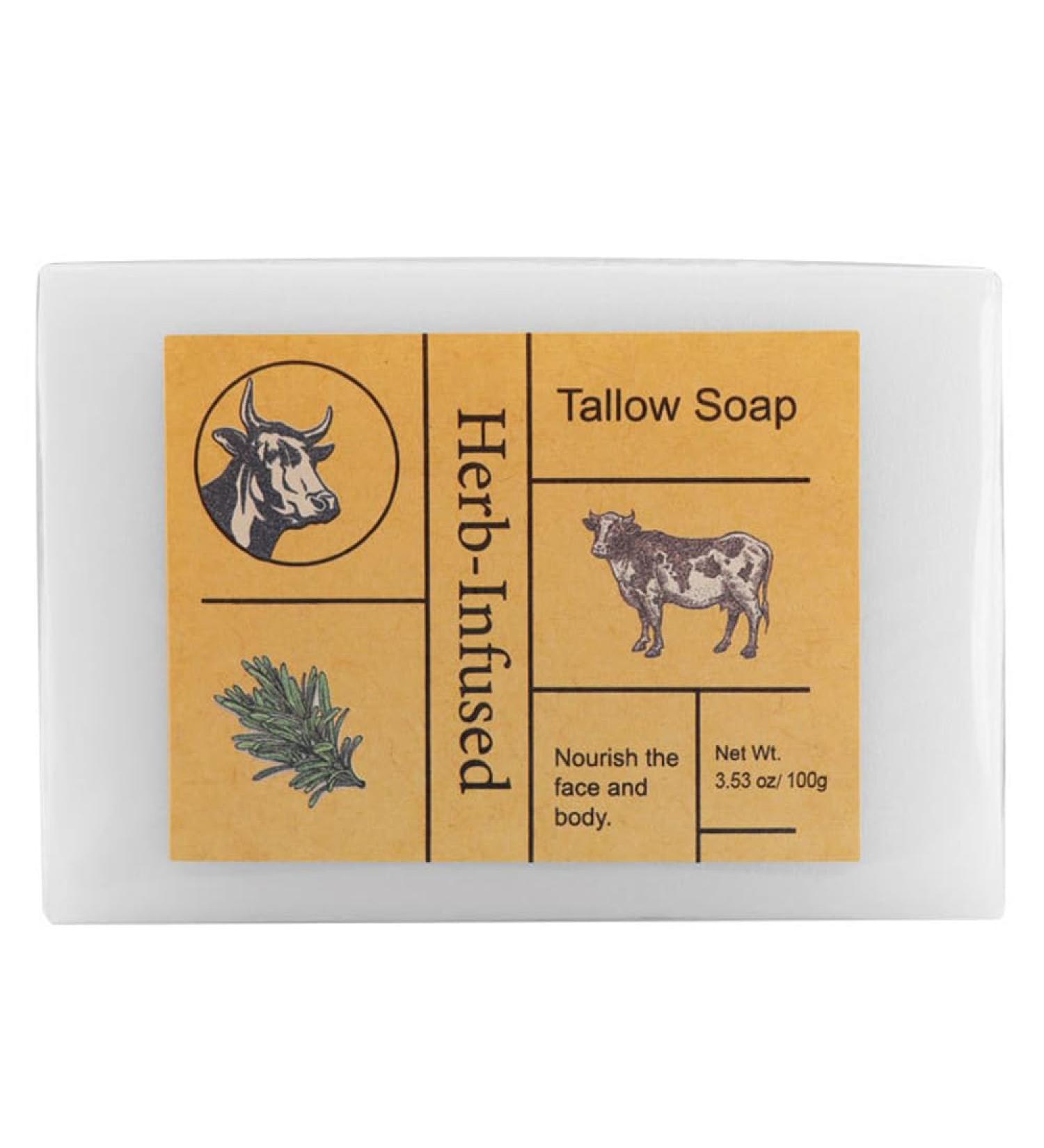 Tallow Soap Bar - Handmade Cleansing Soap for Face & Body | Moisturizing & Skin Elasticity Boost | Suitable for All Skin Types - Buy Online on GoSupps.com