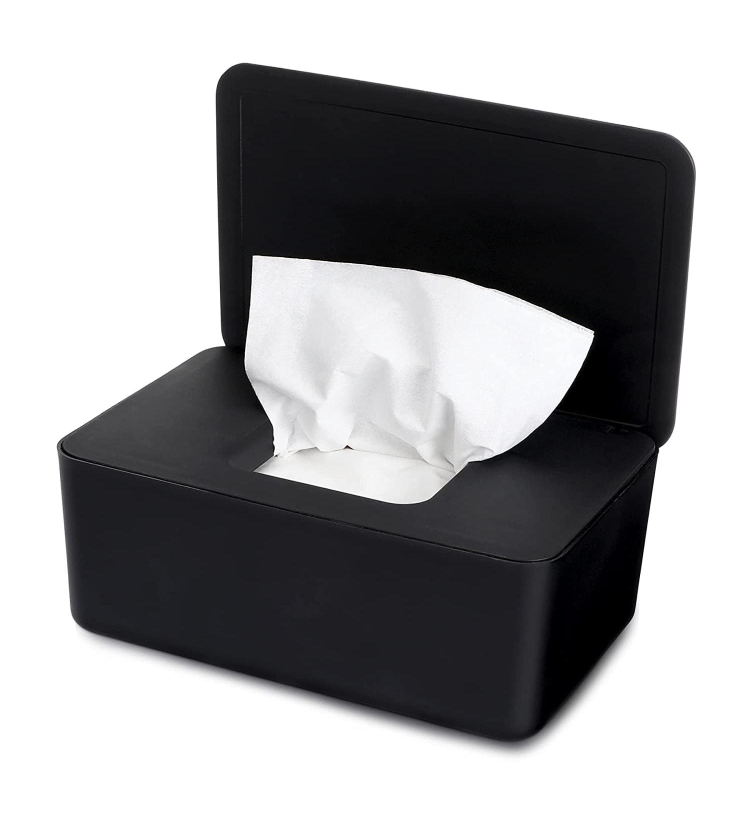 Premium Black Wet Wipes Box | On-the-Go Baby Wet Wipe Storage | Damp Toilet Paper & Napkin Holder for Home & Office - Buy Online on GoSupps.com