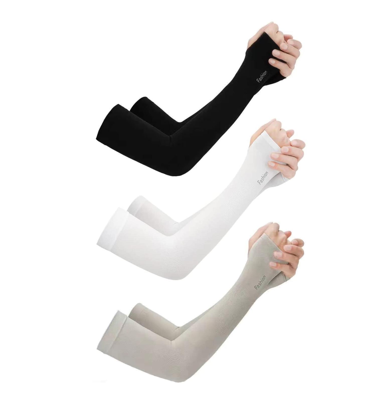 3 Pairs UV Protection Arm Covers - UPF 50 Athletic Sleeves for Men & Women - Perfect for Football Golf Volleyball Cycling Basketball - Black White Gray - Buy Online on GoSupps.com