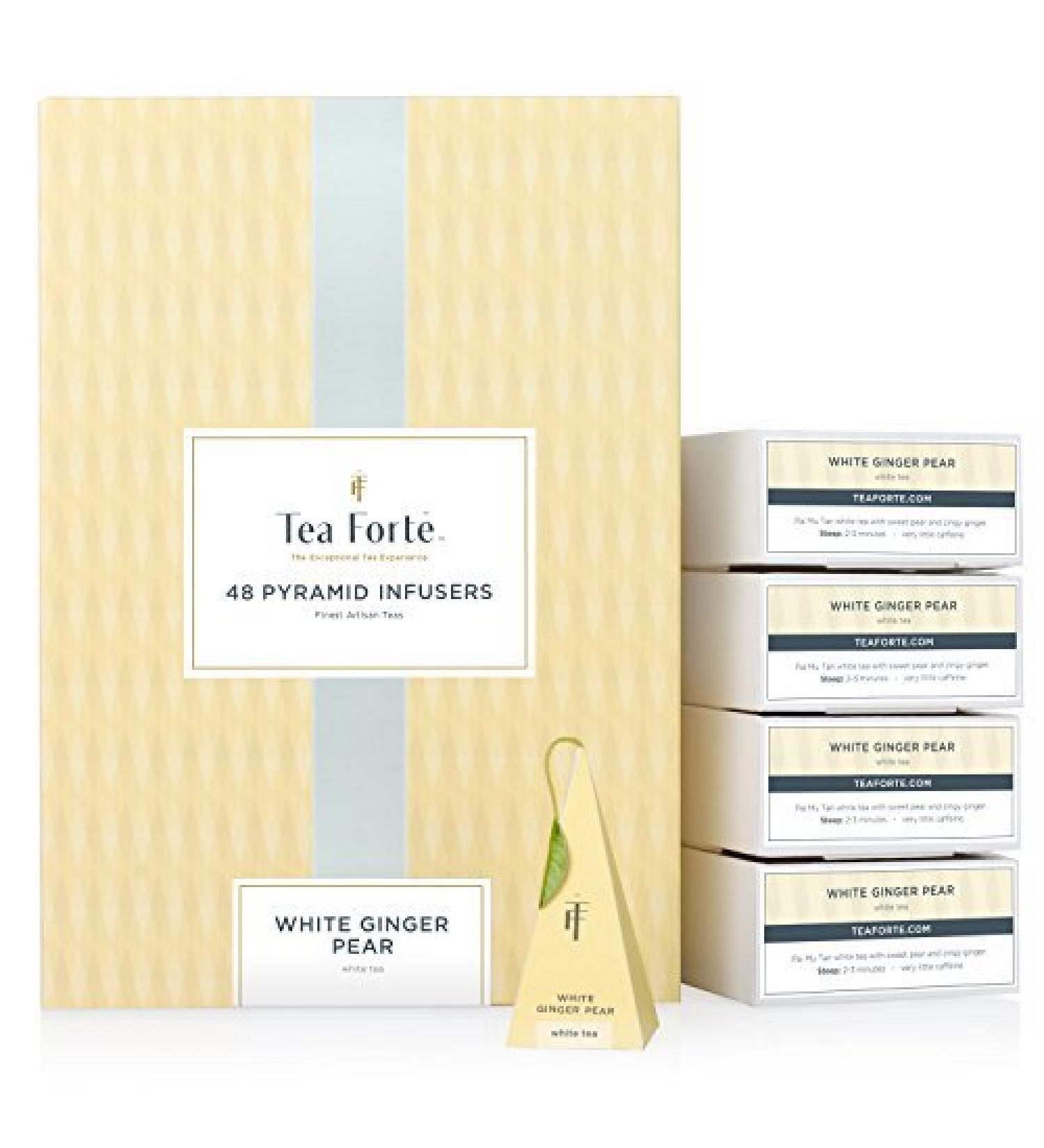 Tea Forte White Ginger Pear Event Box - 48 Handcrafted White Tea Pyramid Bags - Buy Online on GoSupps.com