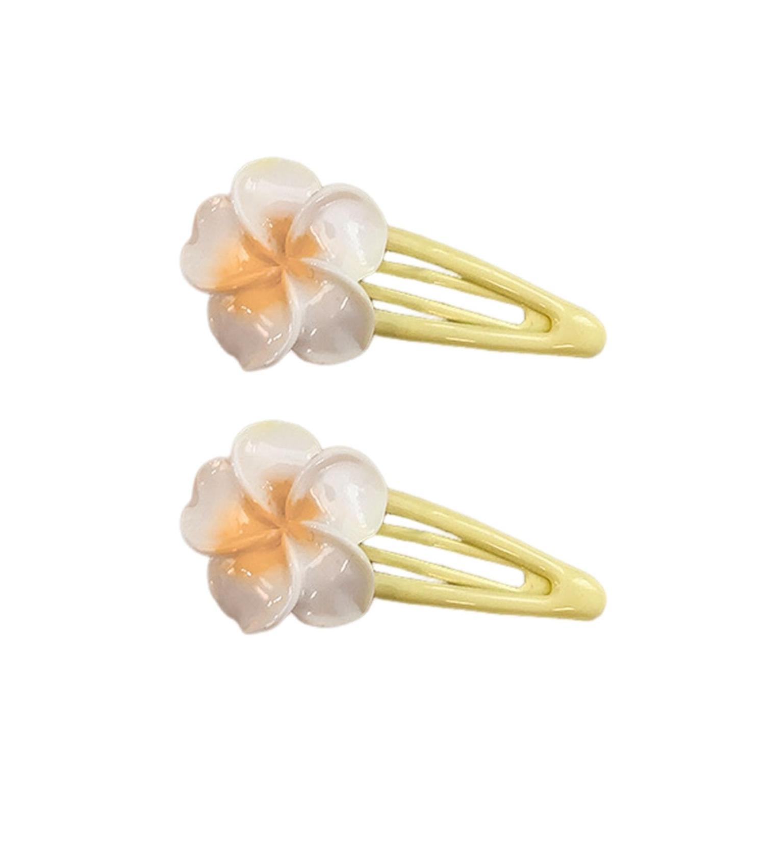 Hair Clips Hair Ties Non-slip Sweet Plumeria Flower Hairpins Hair Rings Decorative Plastic Hair Accessories for Women Girls - Buy Online on GoSupps.com