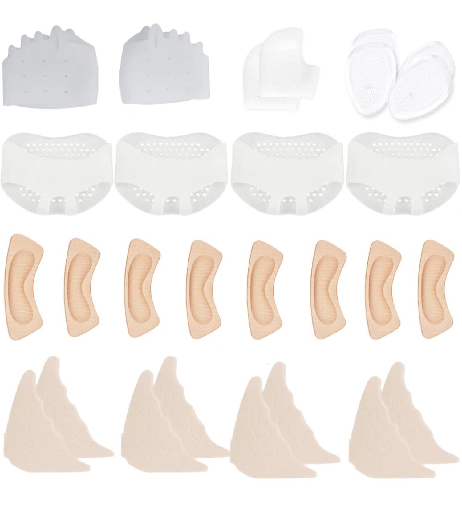 14 Pairs Gel Metatarsal Pads & Toe Separators - Premium Heel Grips & Forefoot Cushions for Comfort | Reusable & Breathable Insoles - Buy Online on GoSupps.com