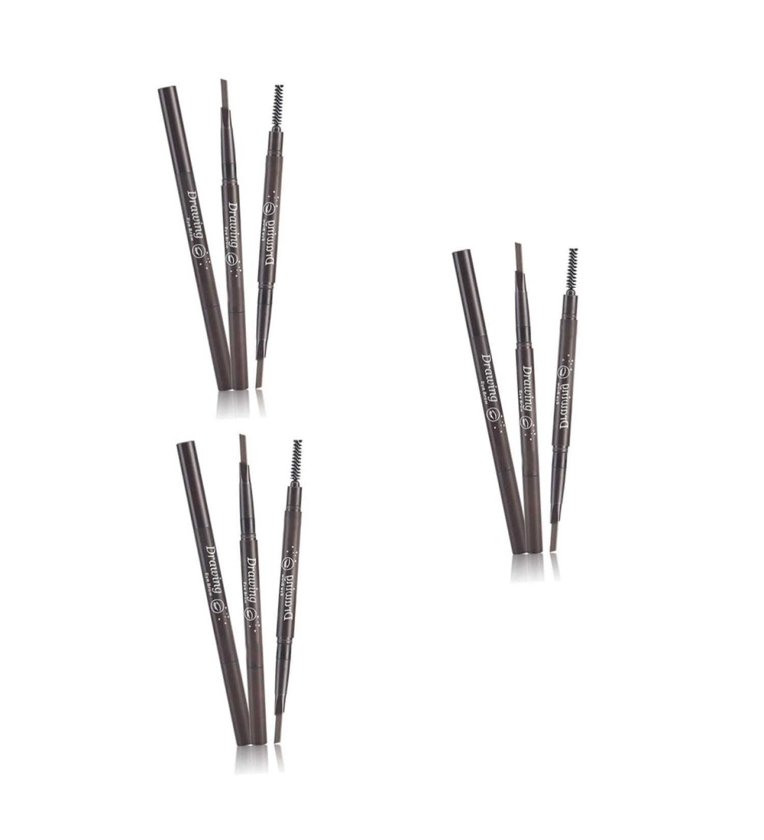 BIUDECO 3pcs 2 1 Eye Brow Brush Eyebrow Makeup Eyebrow Pencil Waterproof Eyebrow Pencils Preamp Stand - Buy Online on GoSupps.com
