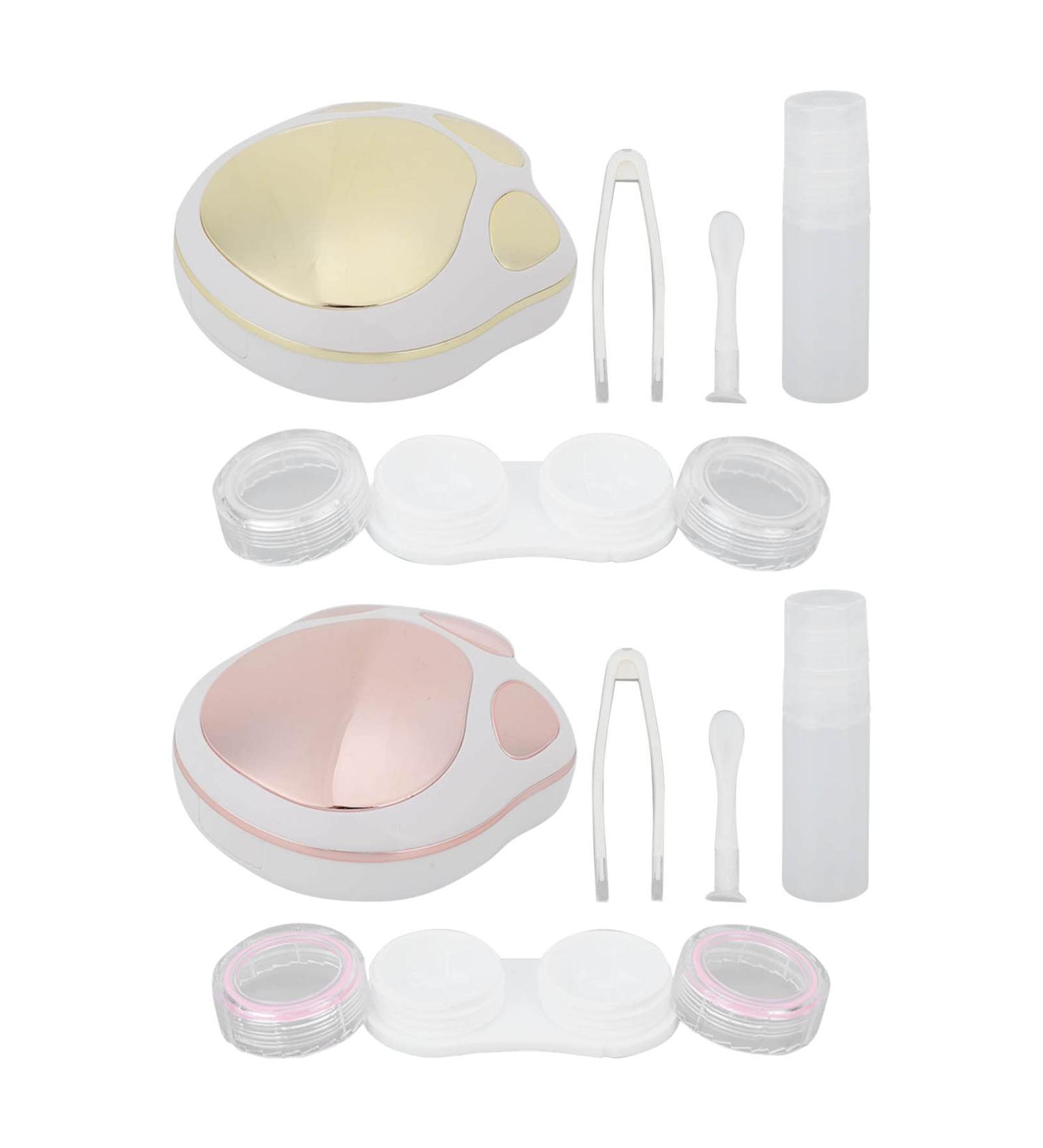 Portable Cartoon Paw Contact Lens Container with Mirror - Lightweight Travel Case in Golden - Ideal for International Shipping - Buy Online on GoSupps.com