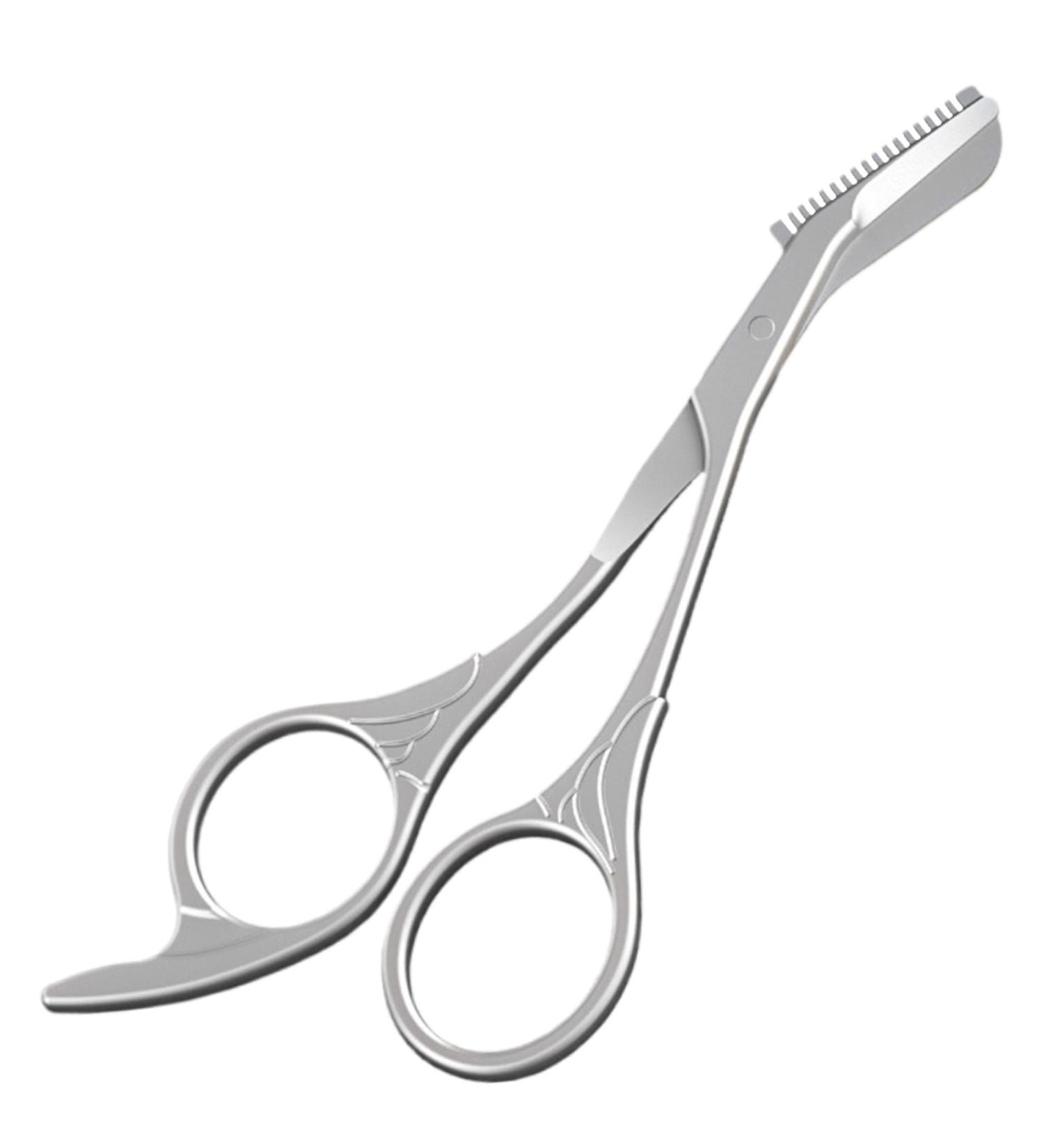 Premium Eyebrow Scissors with Comb - 5.63" Stainless Steel Rustproof Trimmer for Women | Non-Slip Handle for Home & Travel - Buy Online on GoSupps.com