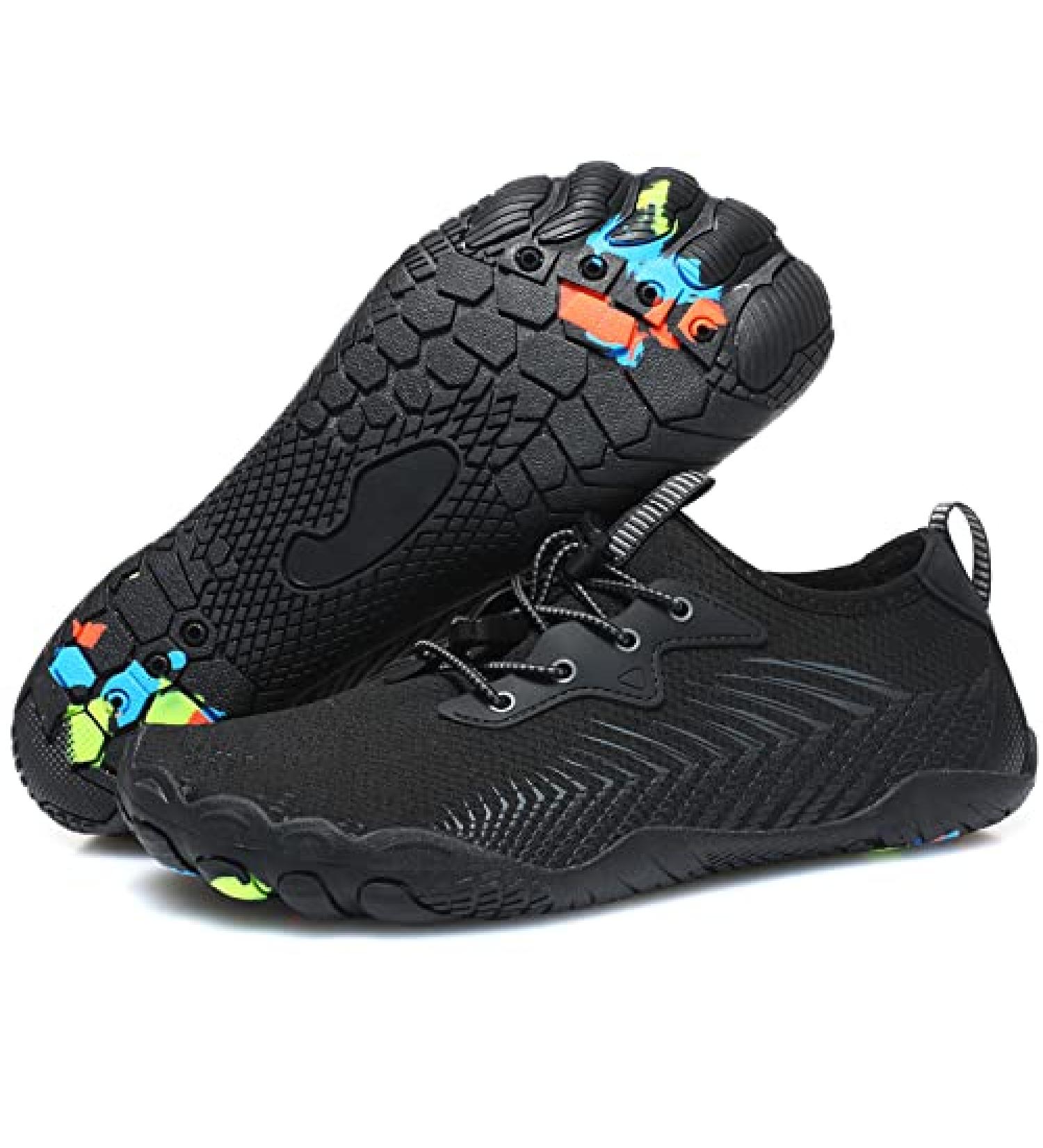 Quick Dry Water Shoes for Men and Women - Beach Swim Shoes for Boating, Fishing, Diving - Black - Size 11 Women/10 Men - Buy Online on GoSupps.com