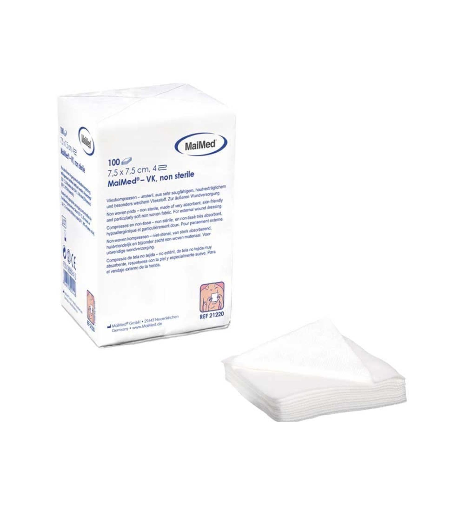 Buy Maimed Fleece Compresses 5x5cm - 100 Unsterilized Non-Adhesive Wound Gauze Bandages for Optimal Healing - Buy Online on GoSupps.com