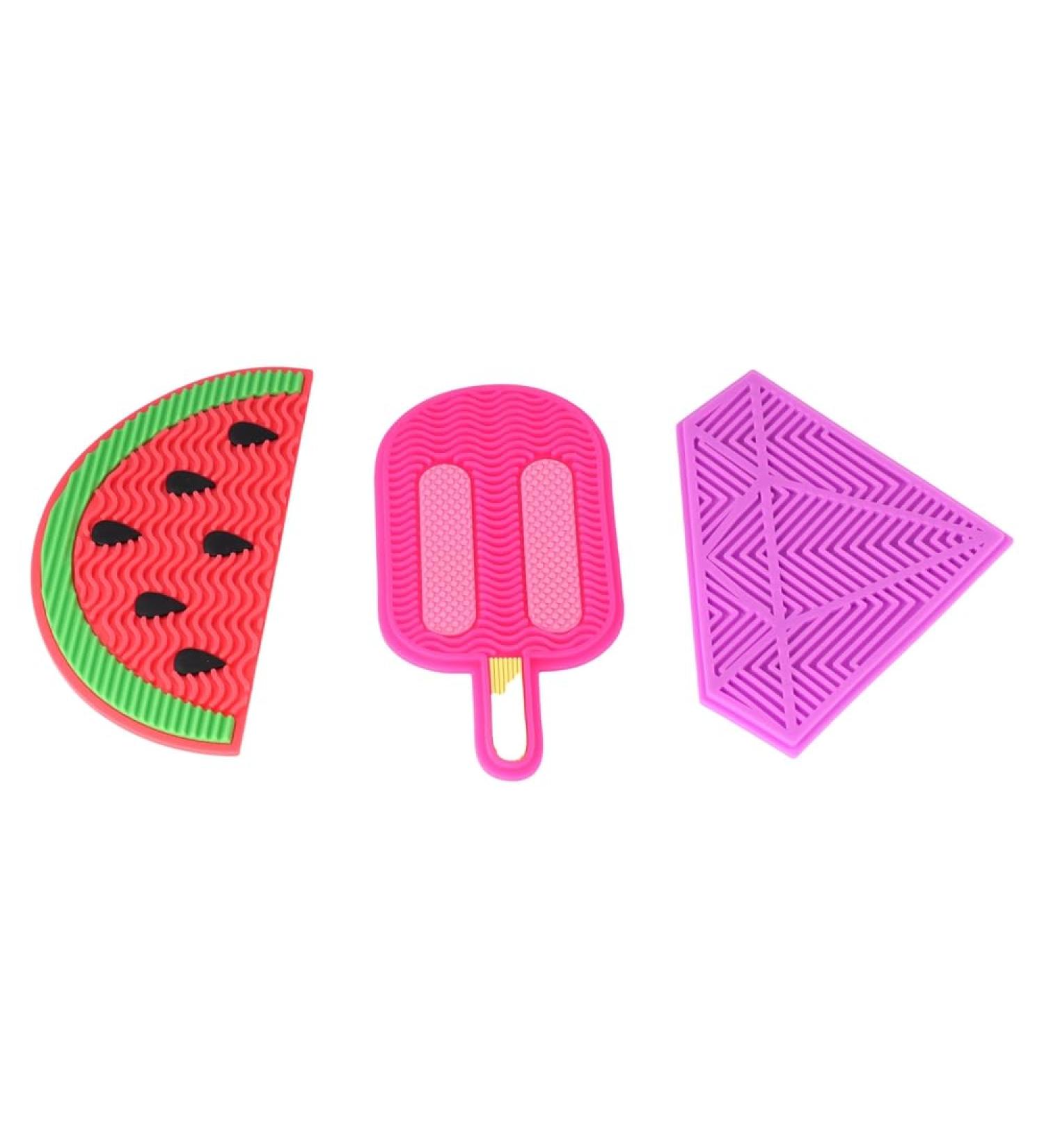Vctitil 3pcs Silicone Makeup Brush Cleaning Pad - Sucker Scrubbing Tool for Effortless Brush Cleaning | International Shipping - Buy Online on GoSupps.com