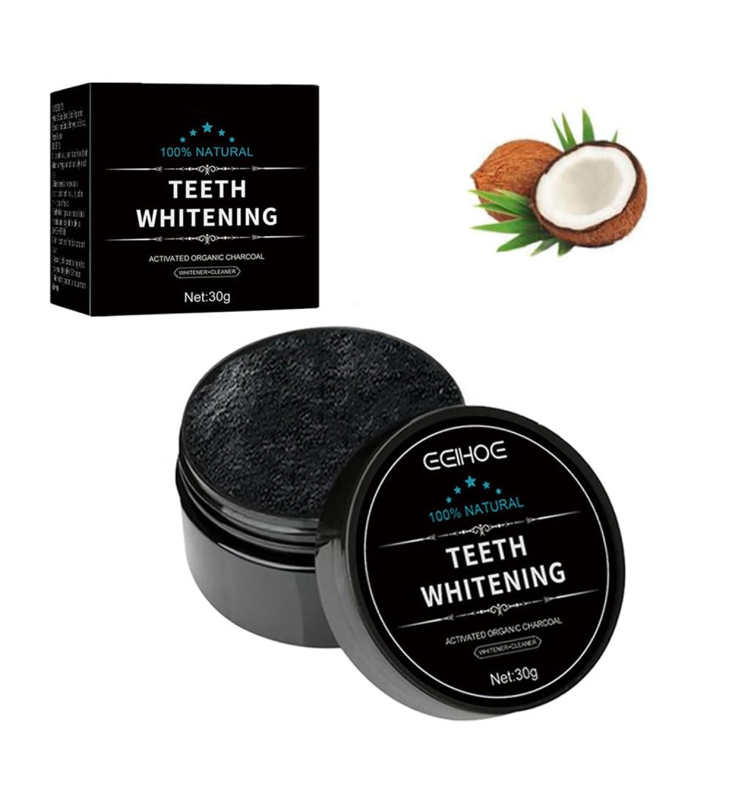 Activated Carbon Powder for Teeth Whitening | Natural Vegan Coconut Tooth Cleaner - Buy Online on GoSupps.com