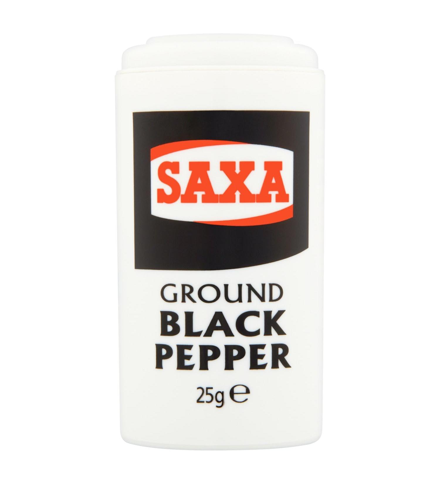 Saxa de poivre noir moulu (25g) - Paquet de 6