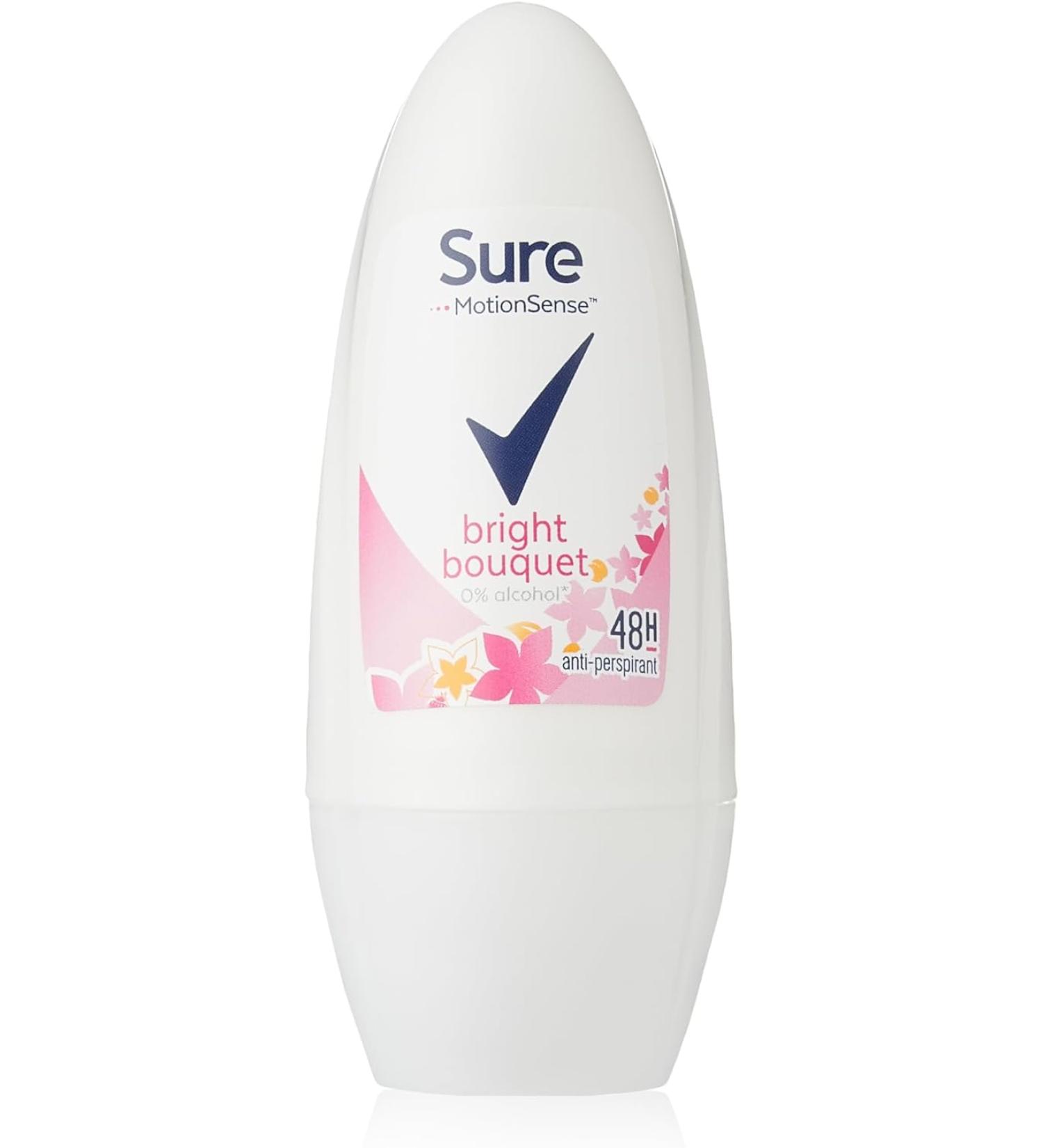 Sure Bright Bouquet Antiperspirant Roll On deodorant for women for 48-hour sweat and odour protection 6x 50 ml Bright Bouquet 50 ml (Pack of 6) - Buy Online on GoSupps.com
