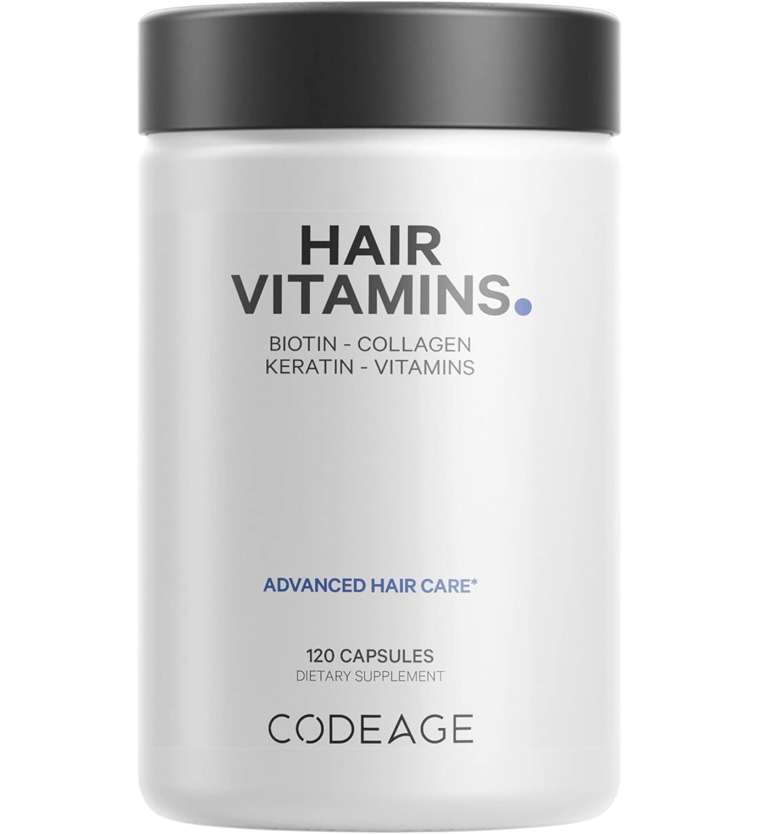 CodeAge Vitamins Hair Support - 120 Capsules for Healthy Hair Growth - Buy Online on GoSupps.com