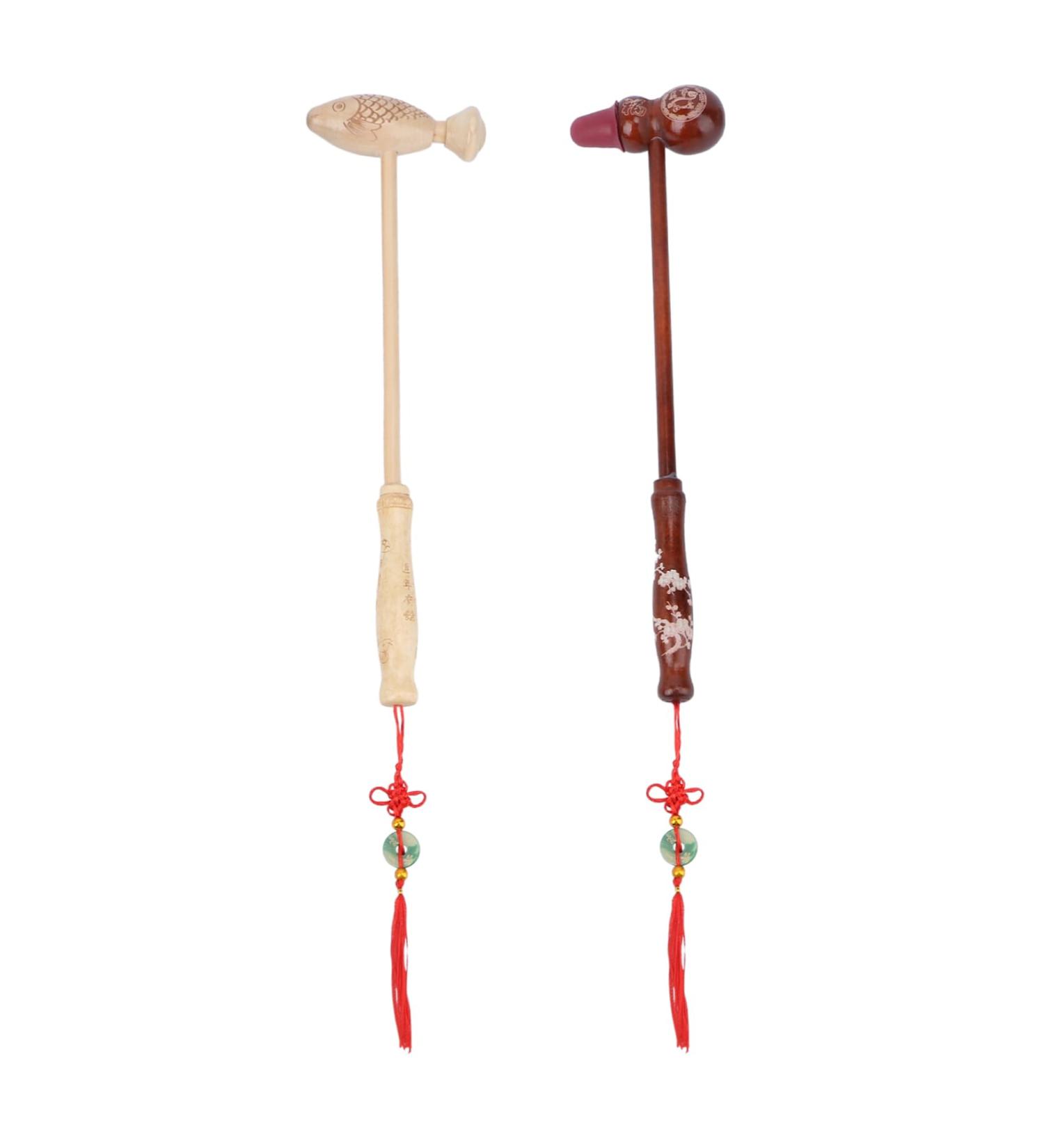 Minkissy 4-Piece Wooden Body Massage Hammer Set - Full Body Percussion Tool with Silicone Pumpkin Head for Ultimate Relaxation - Buy Online on GoSupps.com