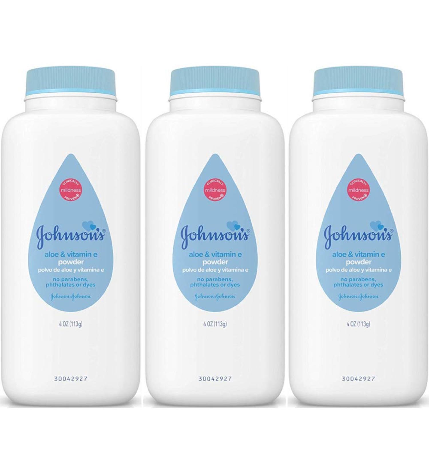 Johnsons Baby Powder with Naturally Derived Cornstarch Aloe & Vitamin E, Hypoallergenic (Value Pack of 3) - Buy Online on GoSupps.com