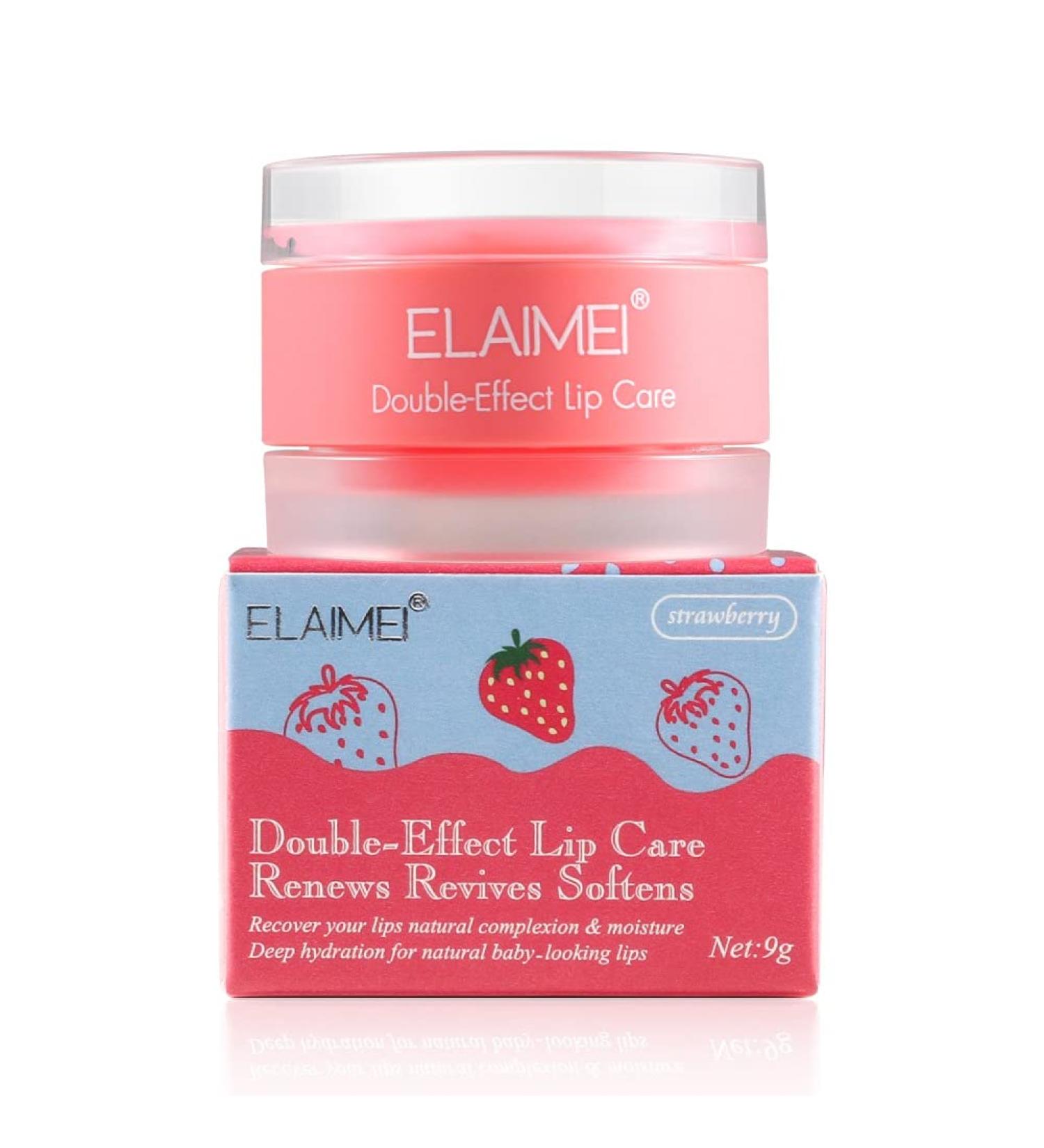 Reddhoon Lip Sleeping Mask Lip Scrubs Exfoliator & Moisturizer Double Effect Lip Masks for Dry Cracked Lips Peeling Lip Primer Lip Repair Balm - Strawberry - Buy Online on GoSupps.com