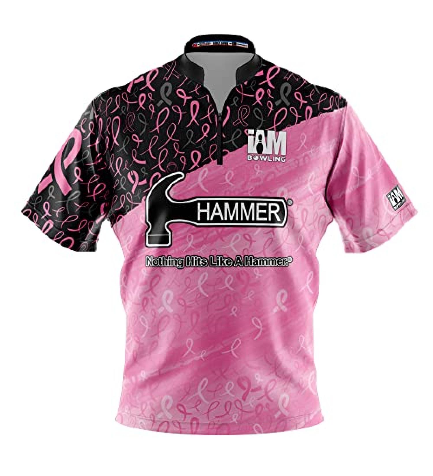 Logo Infusion Dye-Sublimated Bowling Jersey - I AM Bowling Fun Design 2036-HM - Hammer - Breast Cancer Medium - Buy Online on GoSupps.com