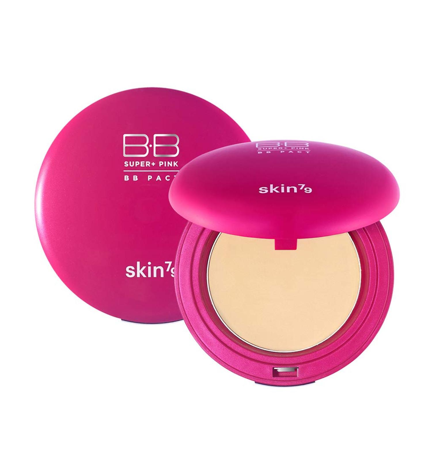 SKIN79 Super Plus Pink BB Pact 15g - Sebum Control Silky Finish Powder Pact | Light Beige Color - Buy Online on GoSupps.com